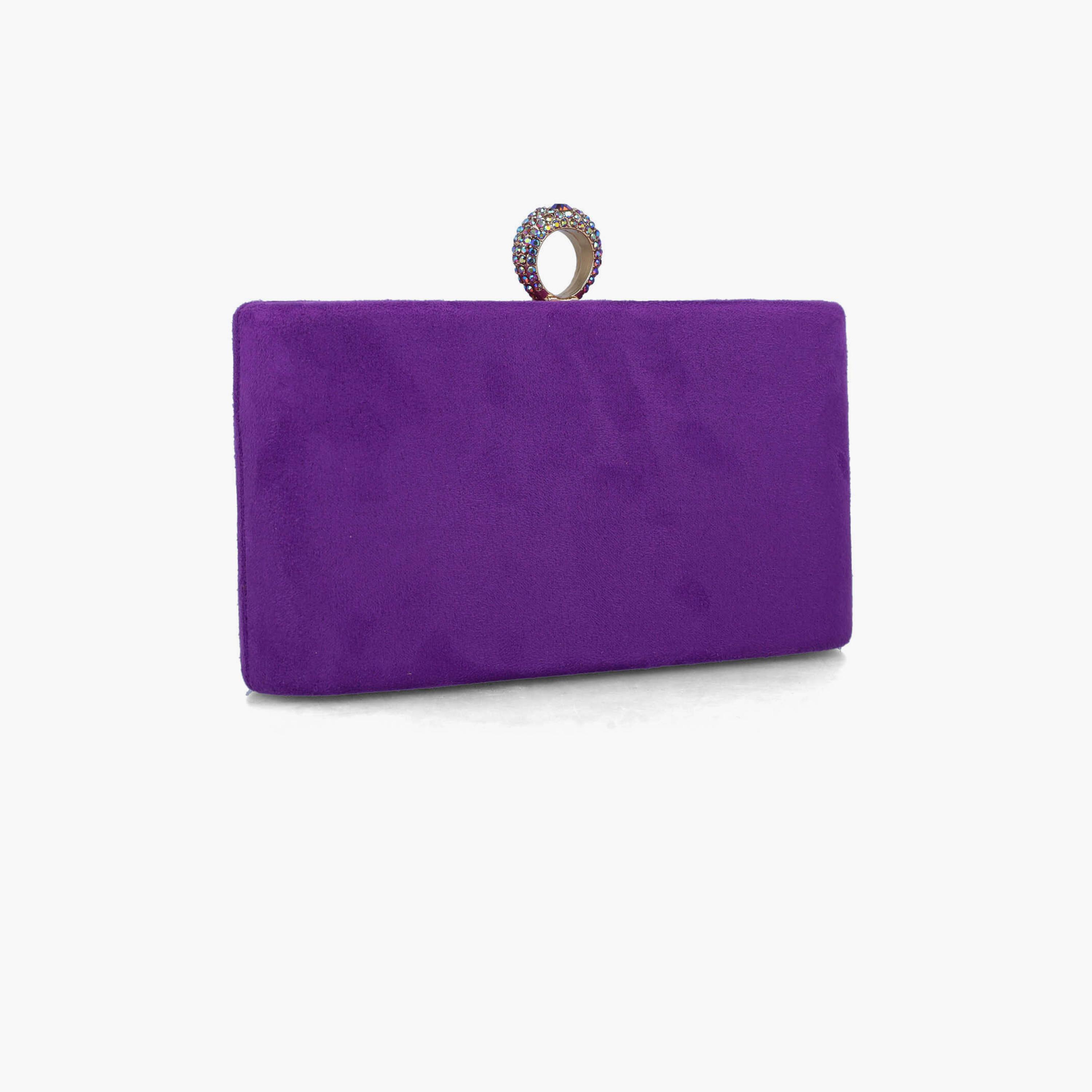 Menbur Clutch With Embellished Design On Closure In Purple-women-bagsandwallets-wallets-image-2