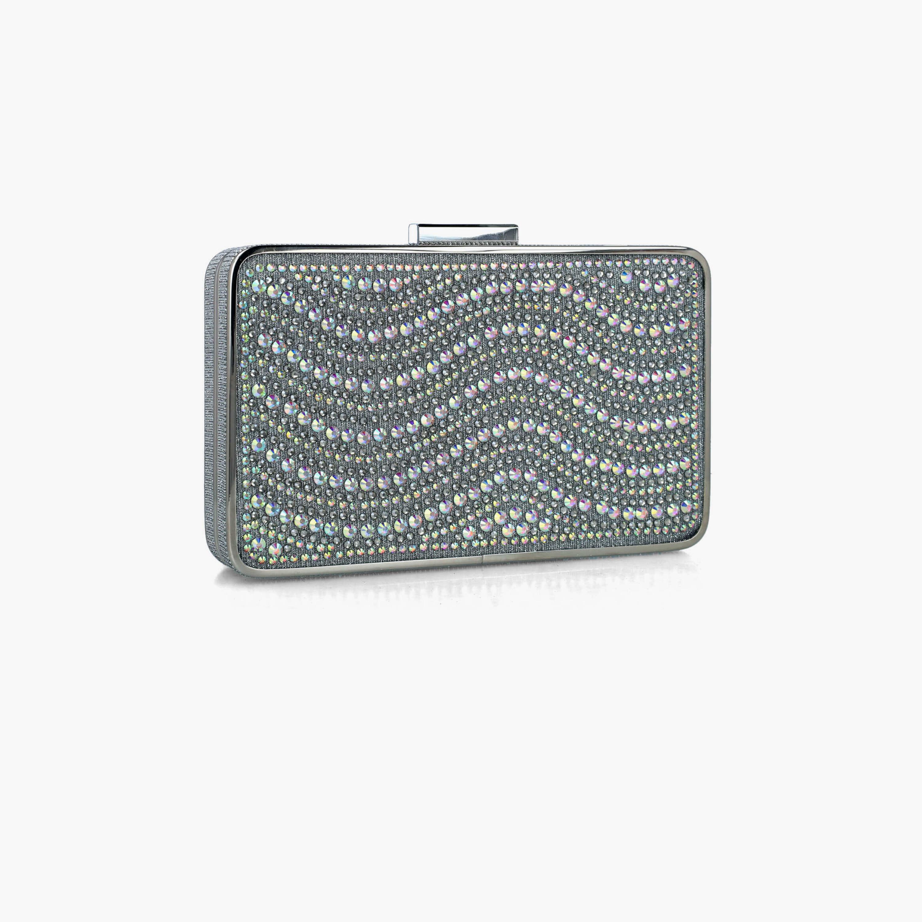 Menbur Clutch With Embellished Design In Silver-women-bagsandwallets-wallets-image-2