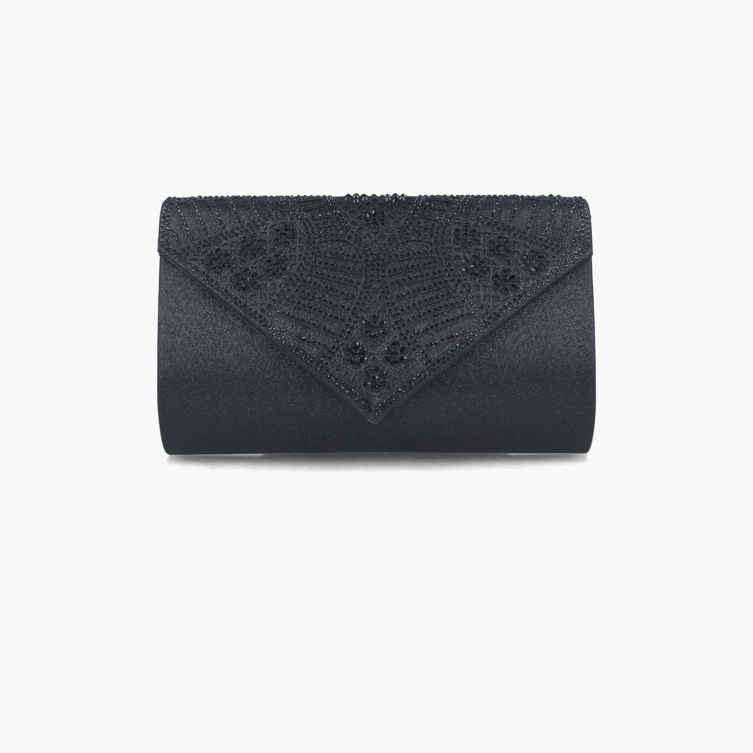 Menbur Embellished Clutch With Envelop Type In Black-women-bagsandwallets-wallets-image-1