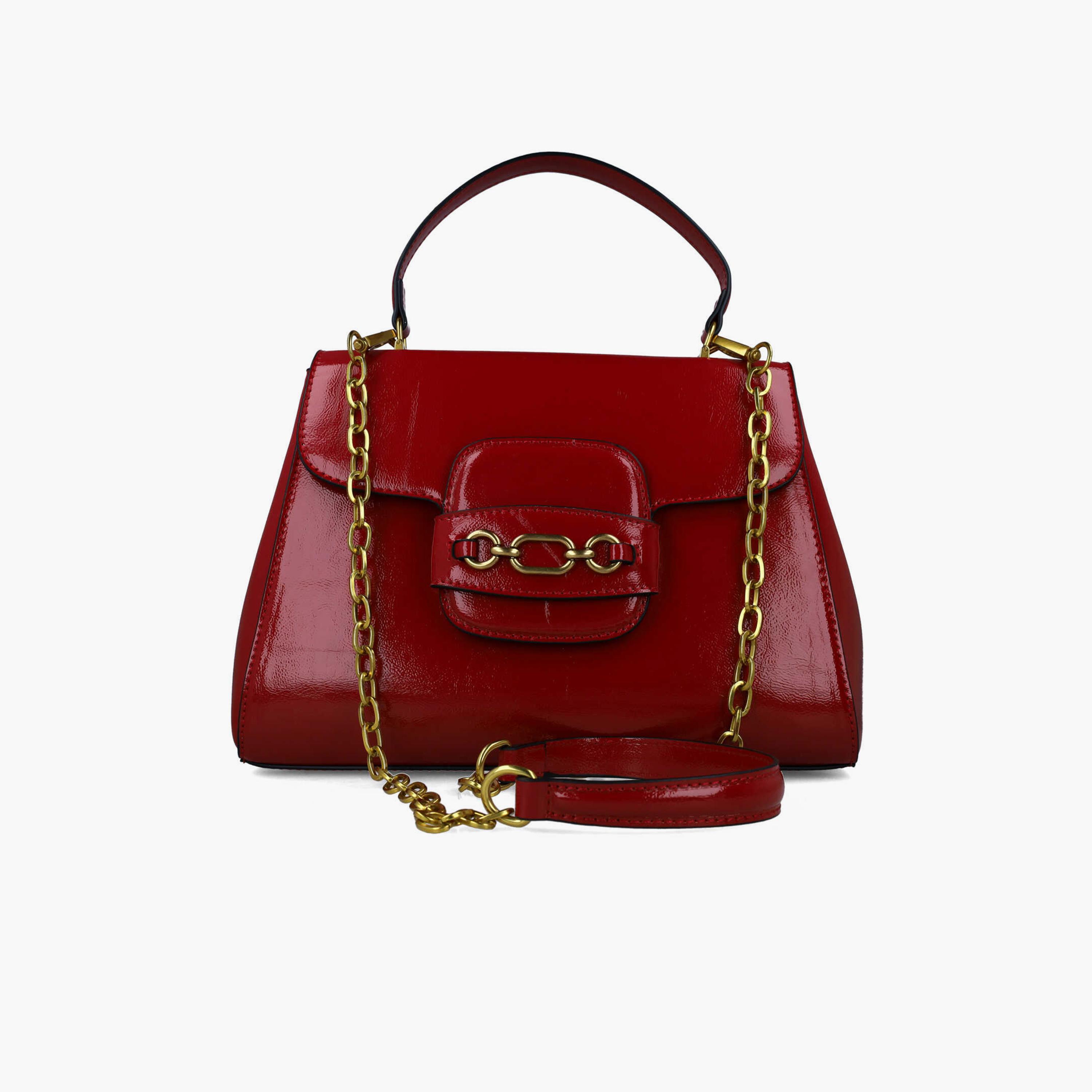 Menbur Textured Crossbody Bag With Chain Strap In Red-women-bagsandwallets-handbags-image-1