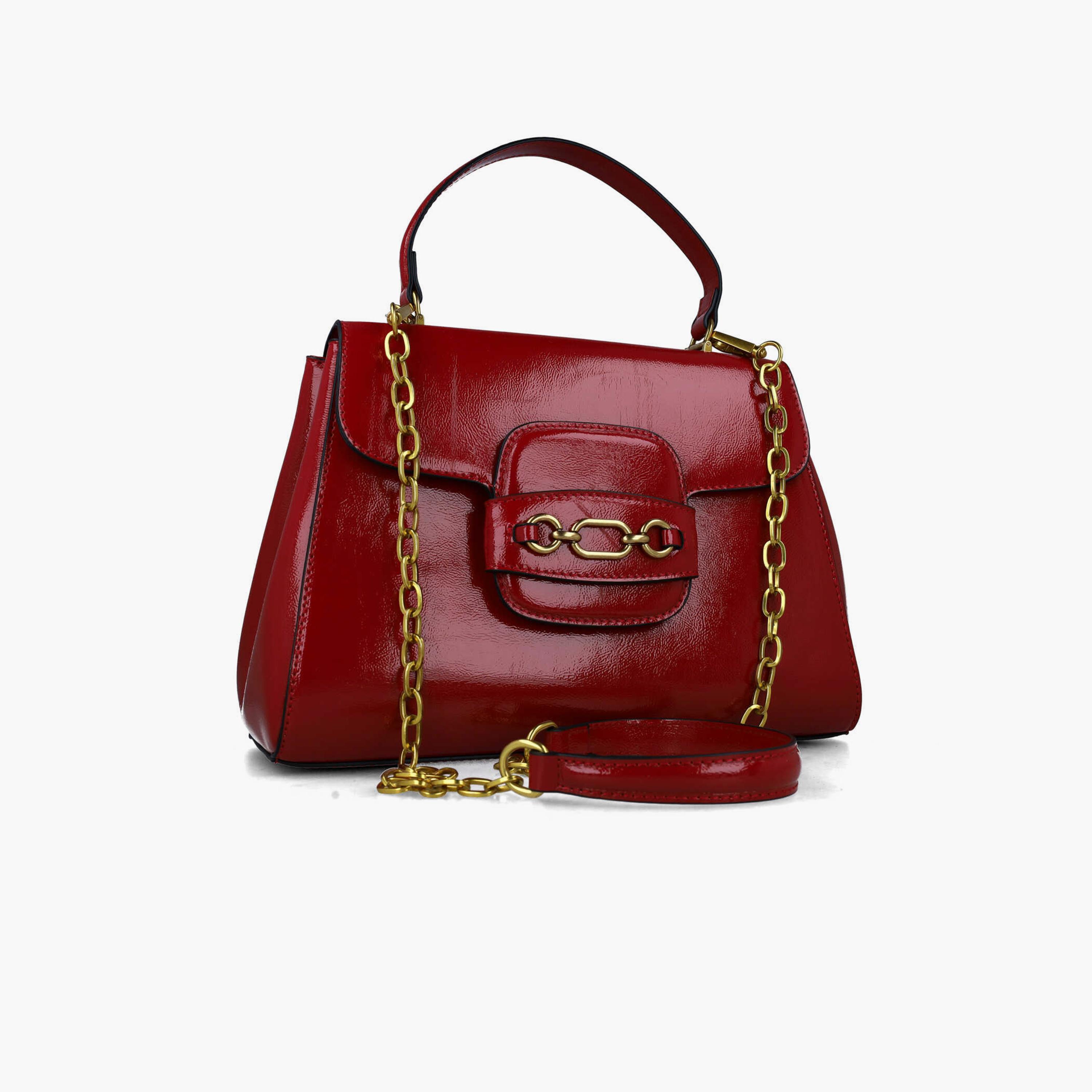 Menbur Textured Crossbody Bag With Chain Strap In Red-women-bagsandwallets-handbags-image-2
