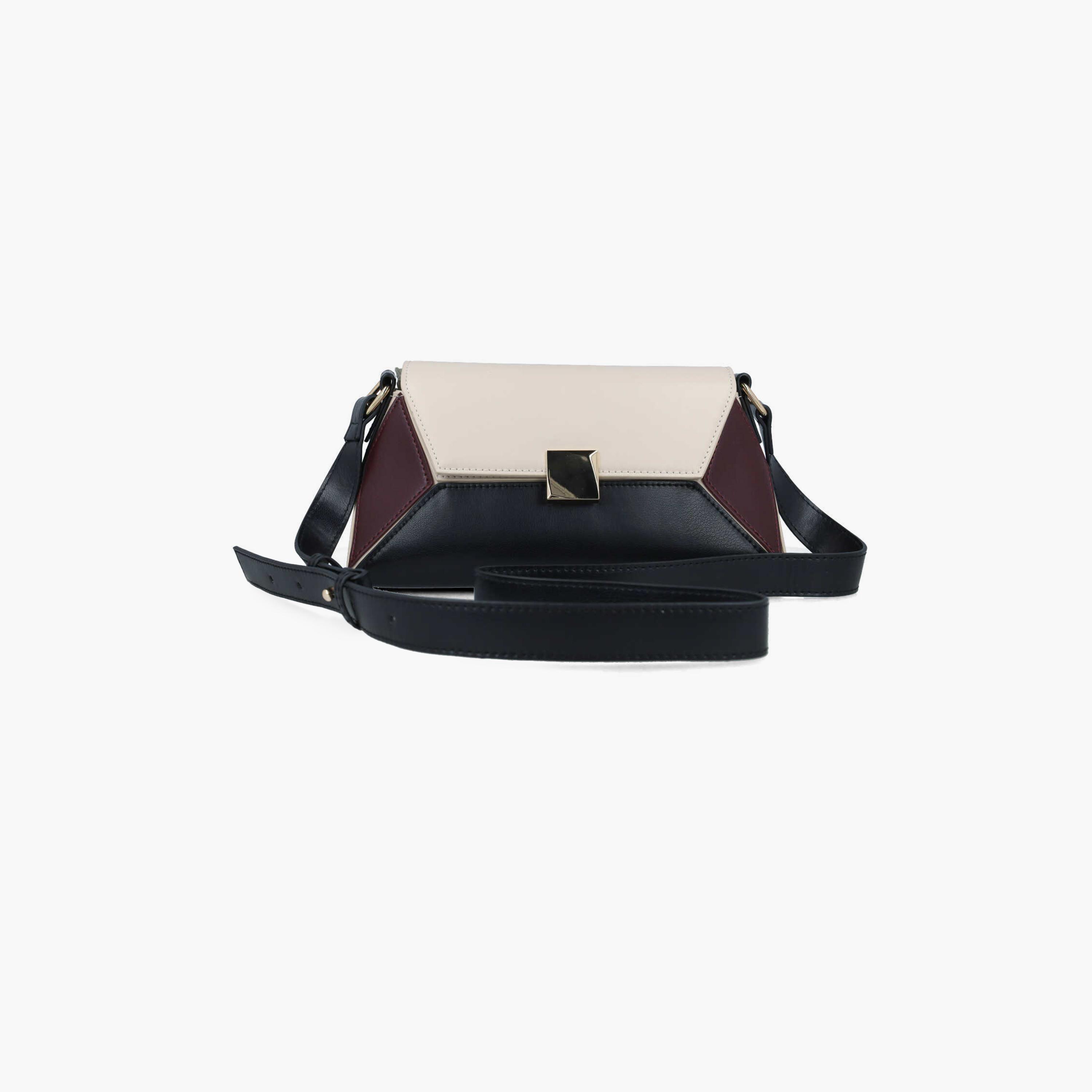 Menbur Color Block Crossbody Bag With Adjustable Strap In Black-women-bagsandwallets-handbags-image-1