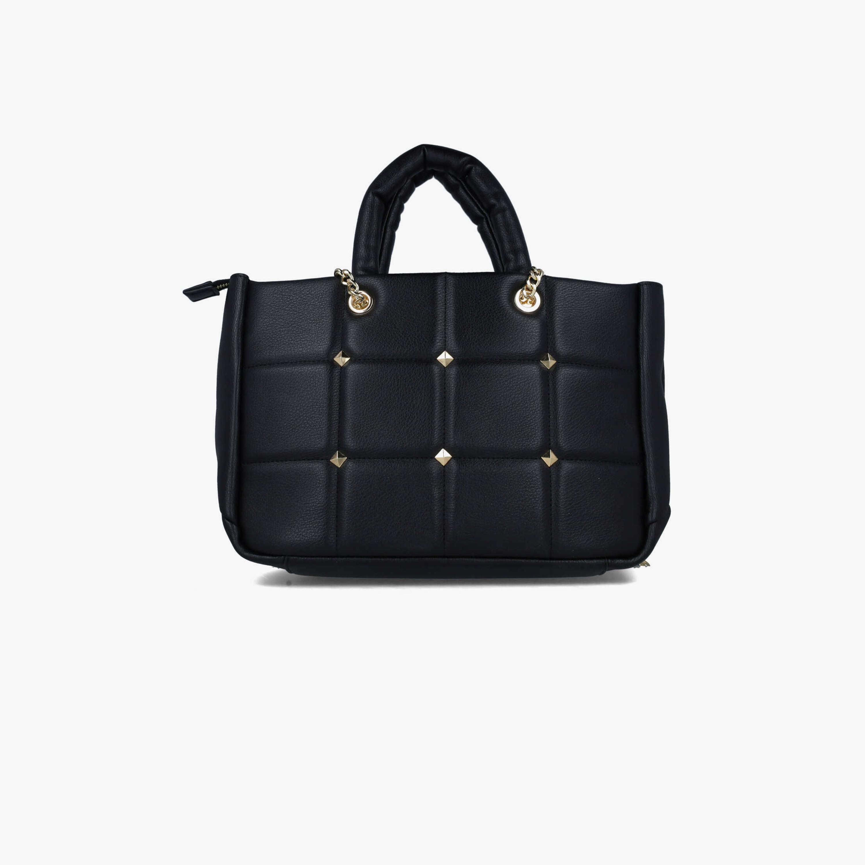 Menbur Textured Shoulder Bag With Chain Strap In Black-women-bagsandwallets-handbags-image-3