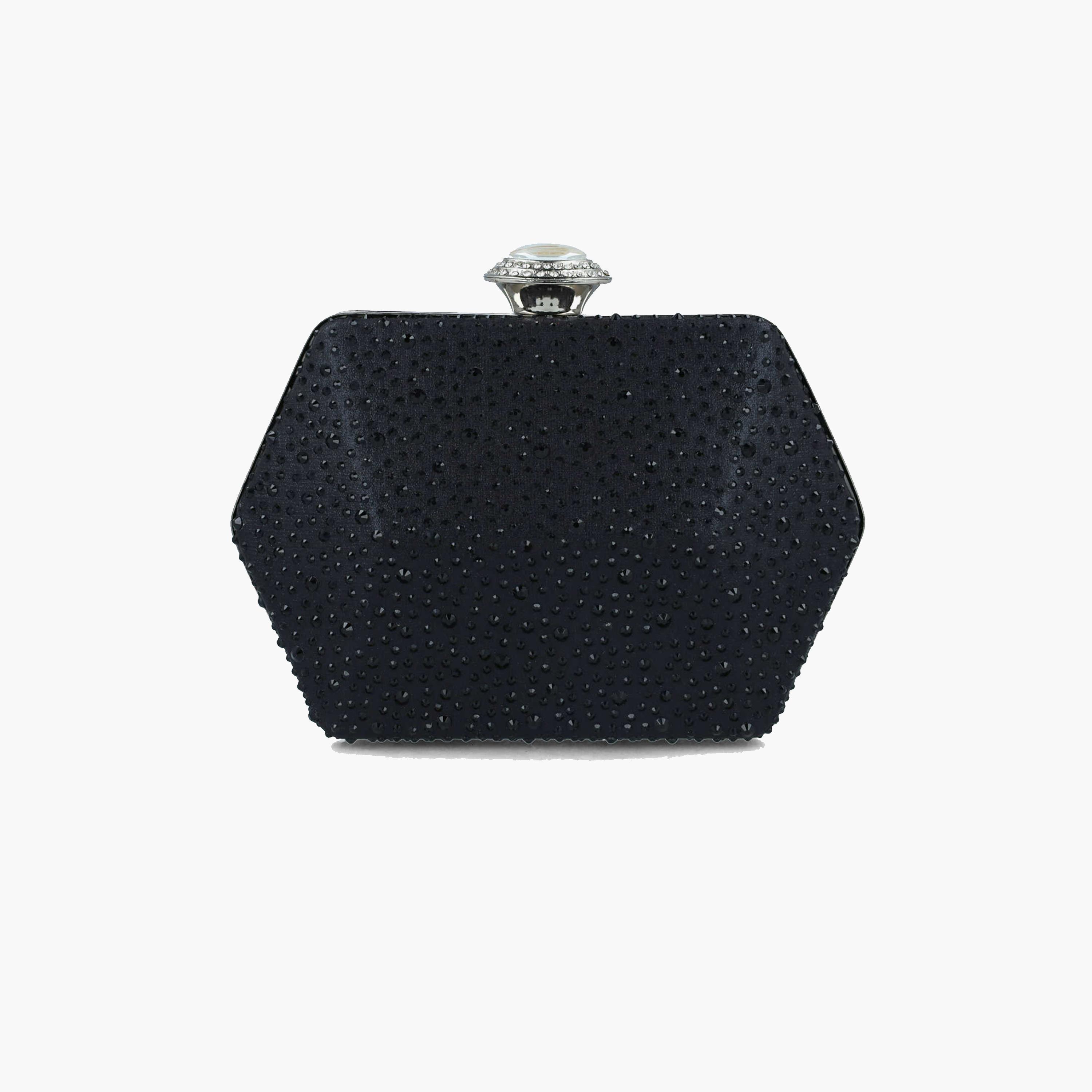 Menbur Clutch With Embellished Design In Black-women-bagsandwallets-wallets-image-1