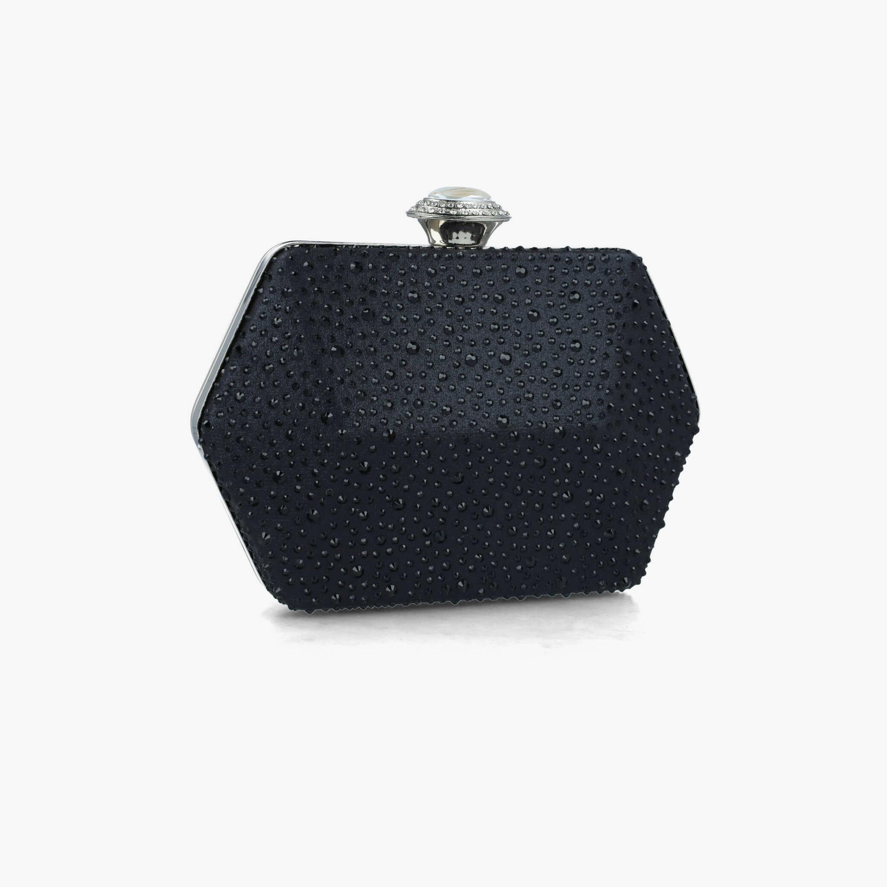 Menbur Clutch With Embellished Design In Black-women-bagsandwallets-wallets-image-2