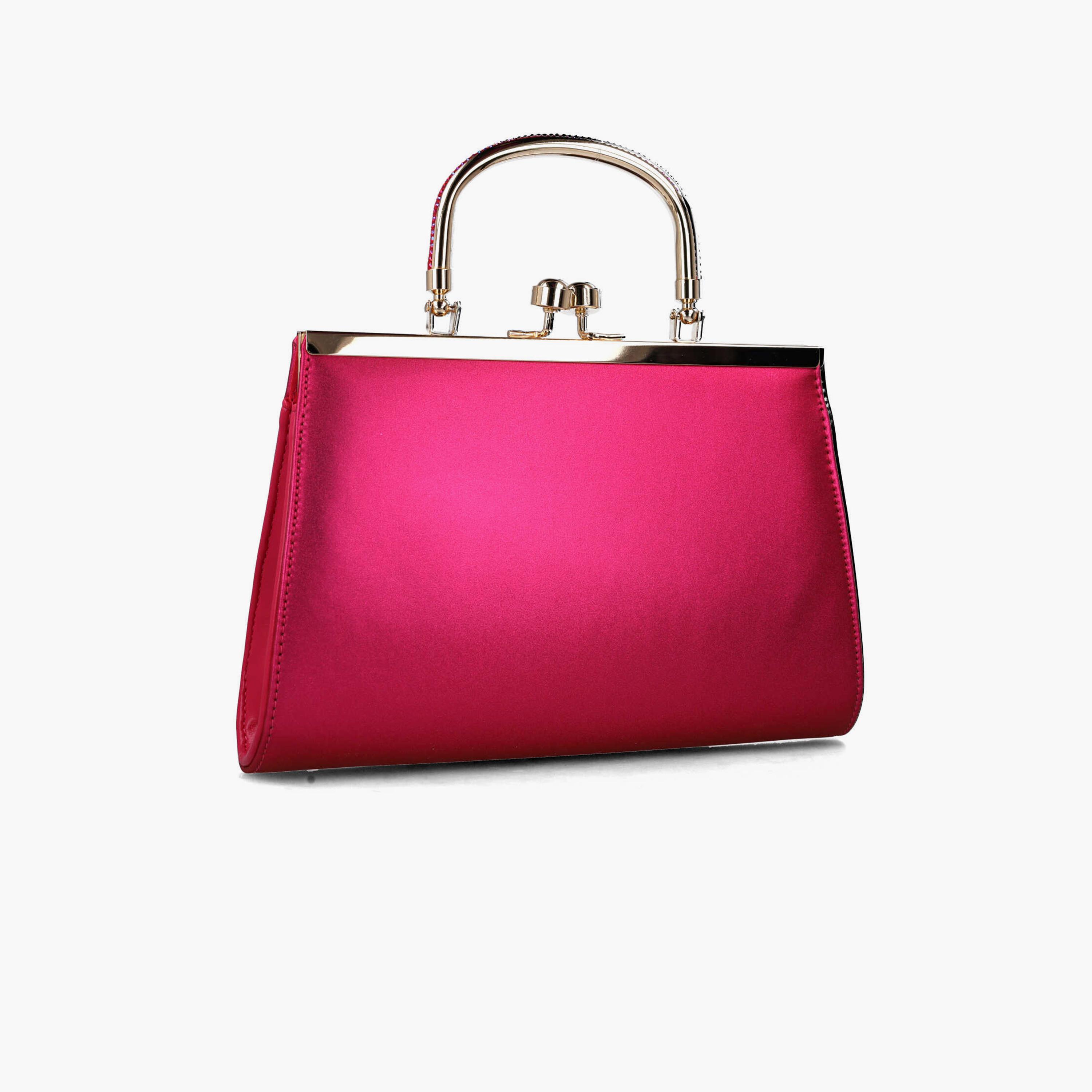 Menbur Plain Clutch With Metal Handle In Pink-women-bagsandwallets-wallets-image-2