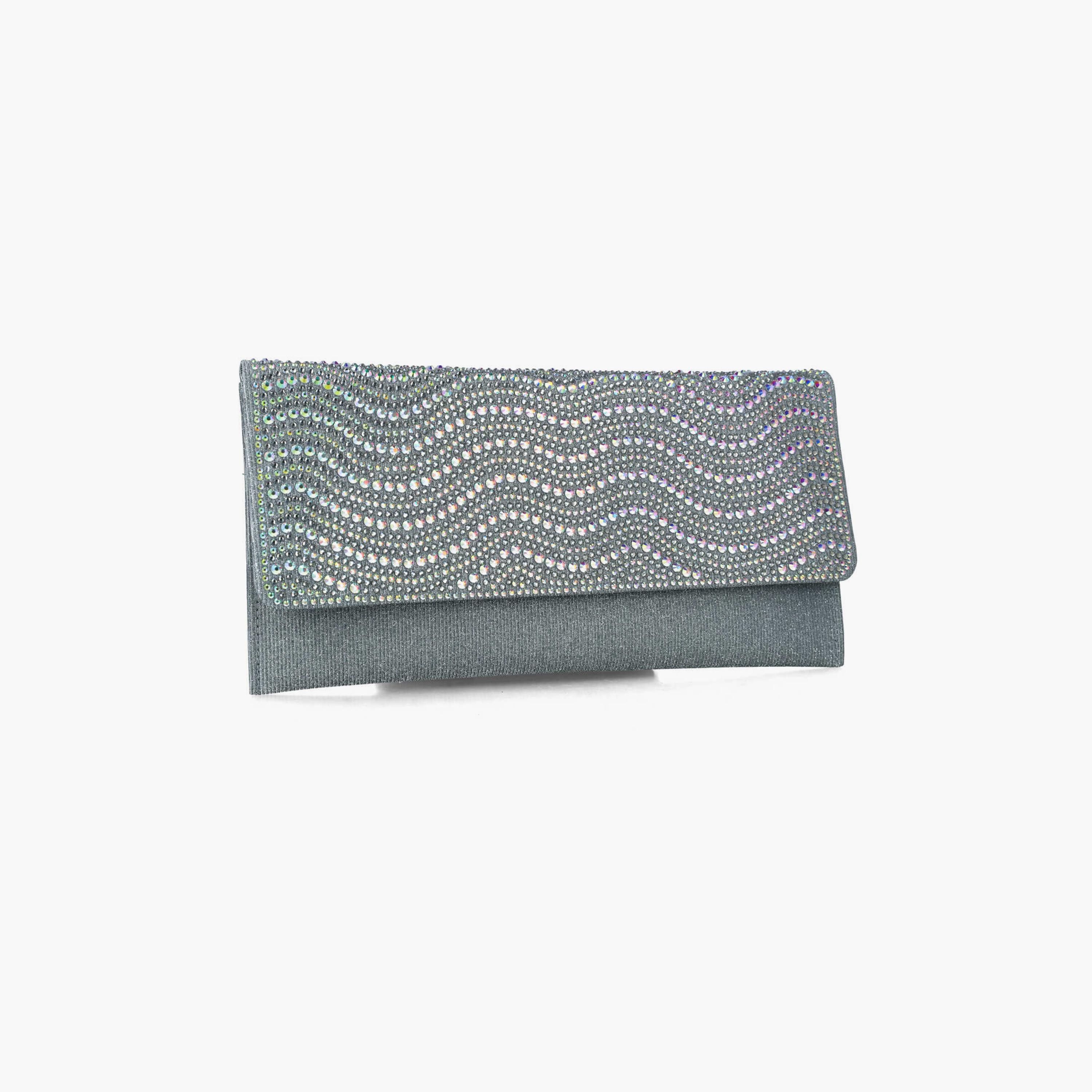 Menbur Clutch With Embellished Design In Silver-women-bagsandwallets-wallets-image-2