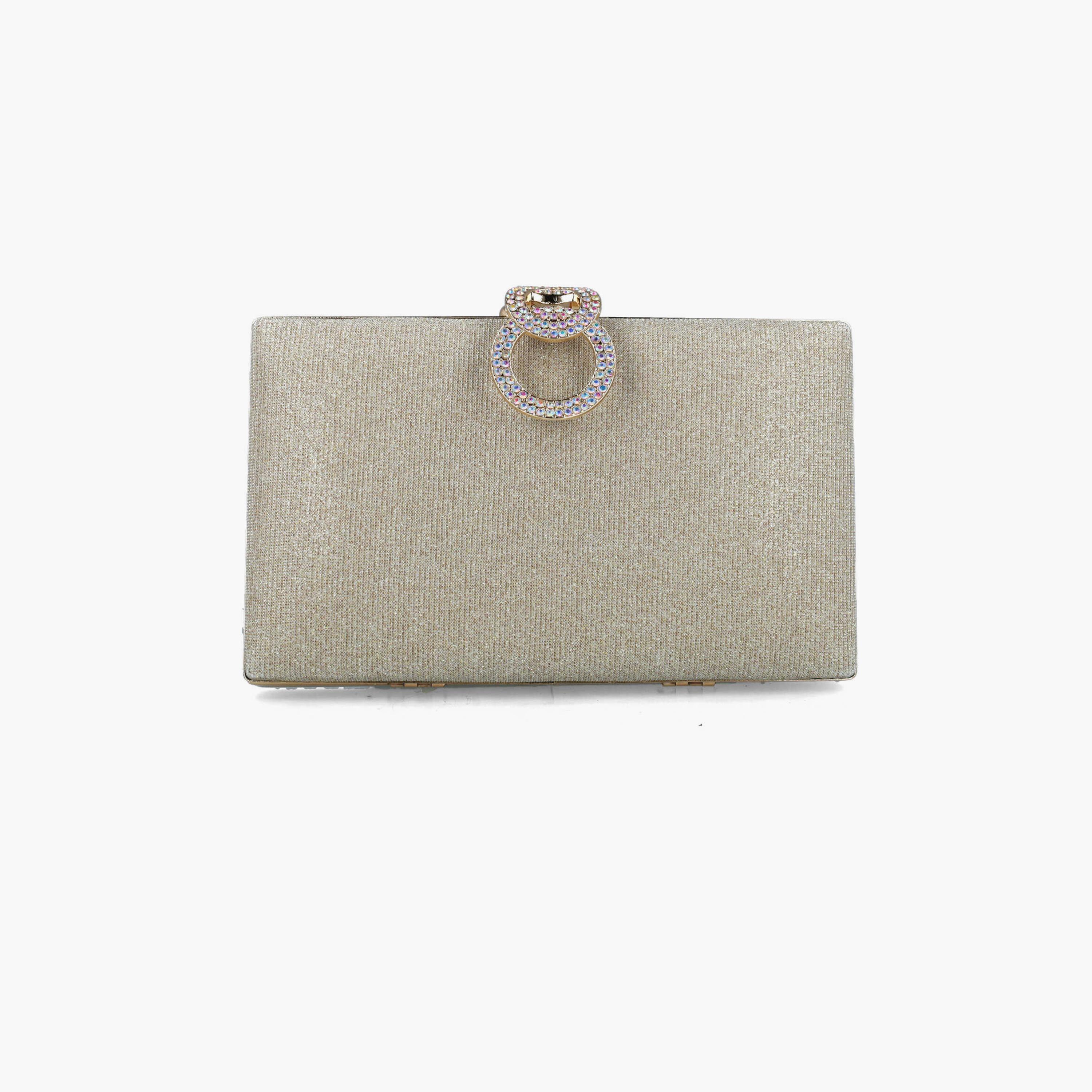 Menbur Clutch With Embellished Design In Gold-women-bagsandwallets-wallets-image-1
