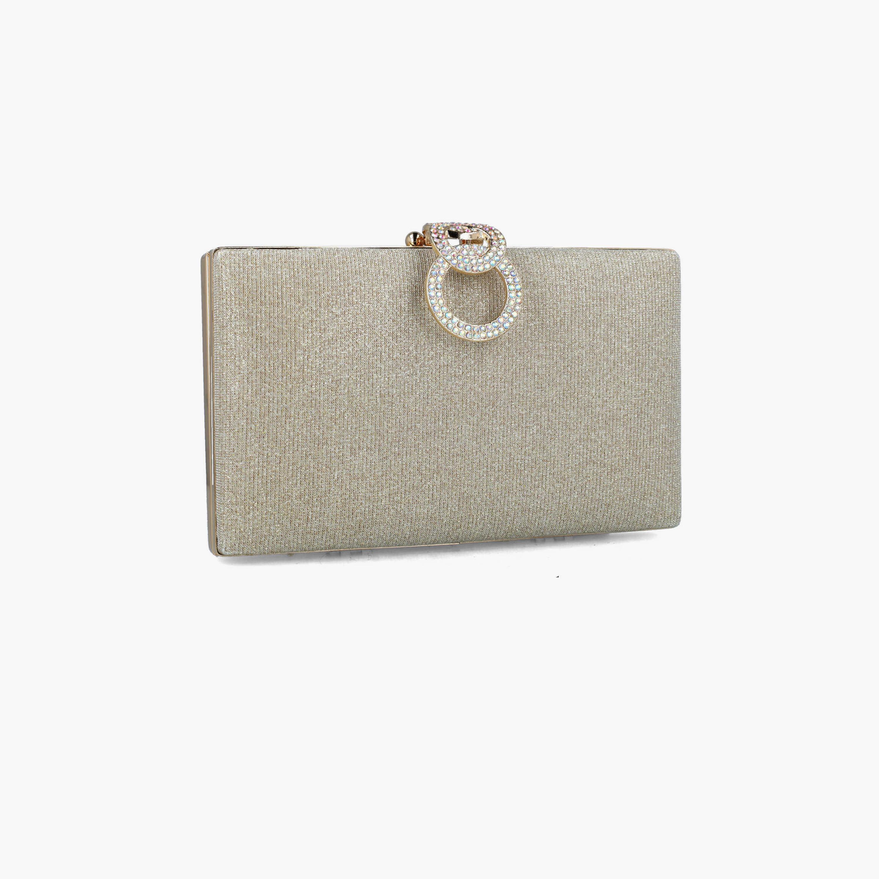 Menbur Clutch With Embellished Design In Gold-women-bagsandwallets-wallets-image-2