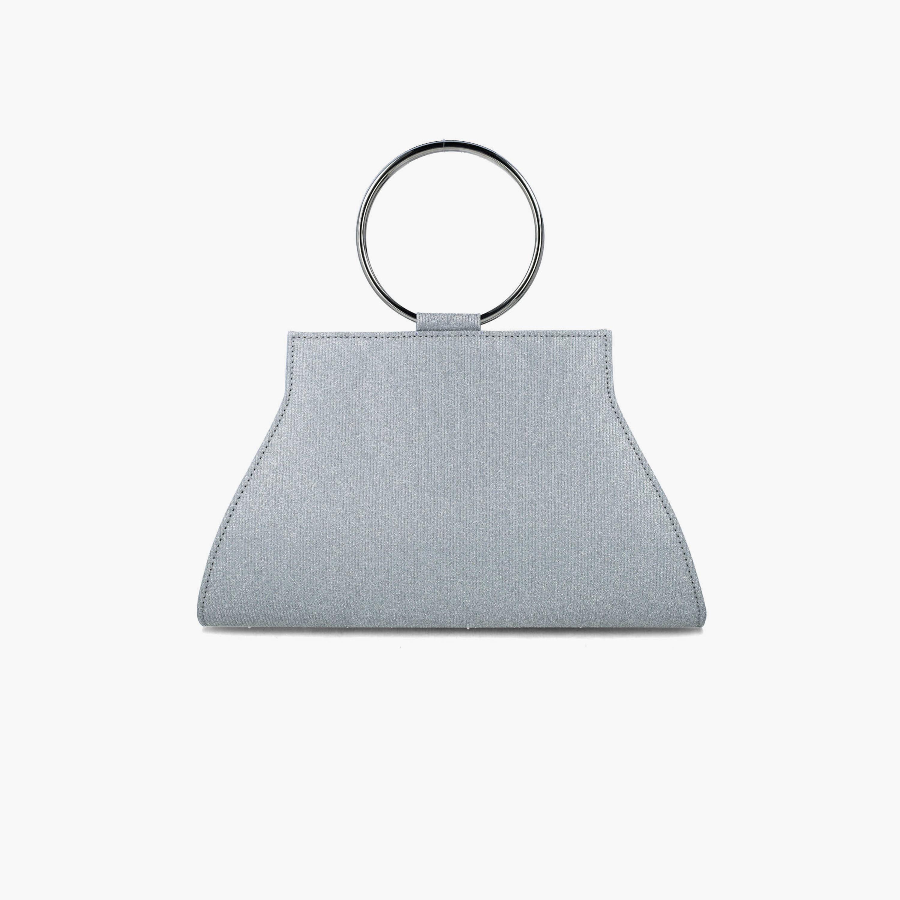 Menbur Textured Clutch With Metal Handle In Silver-women-bagsandwallets-wallets-image-3