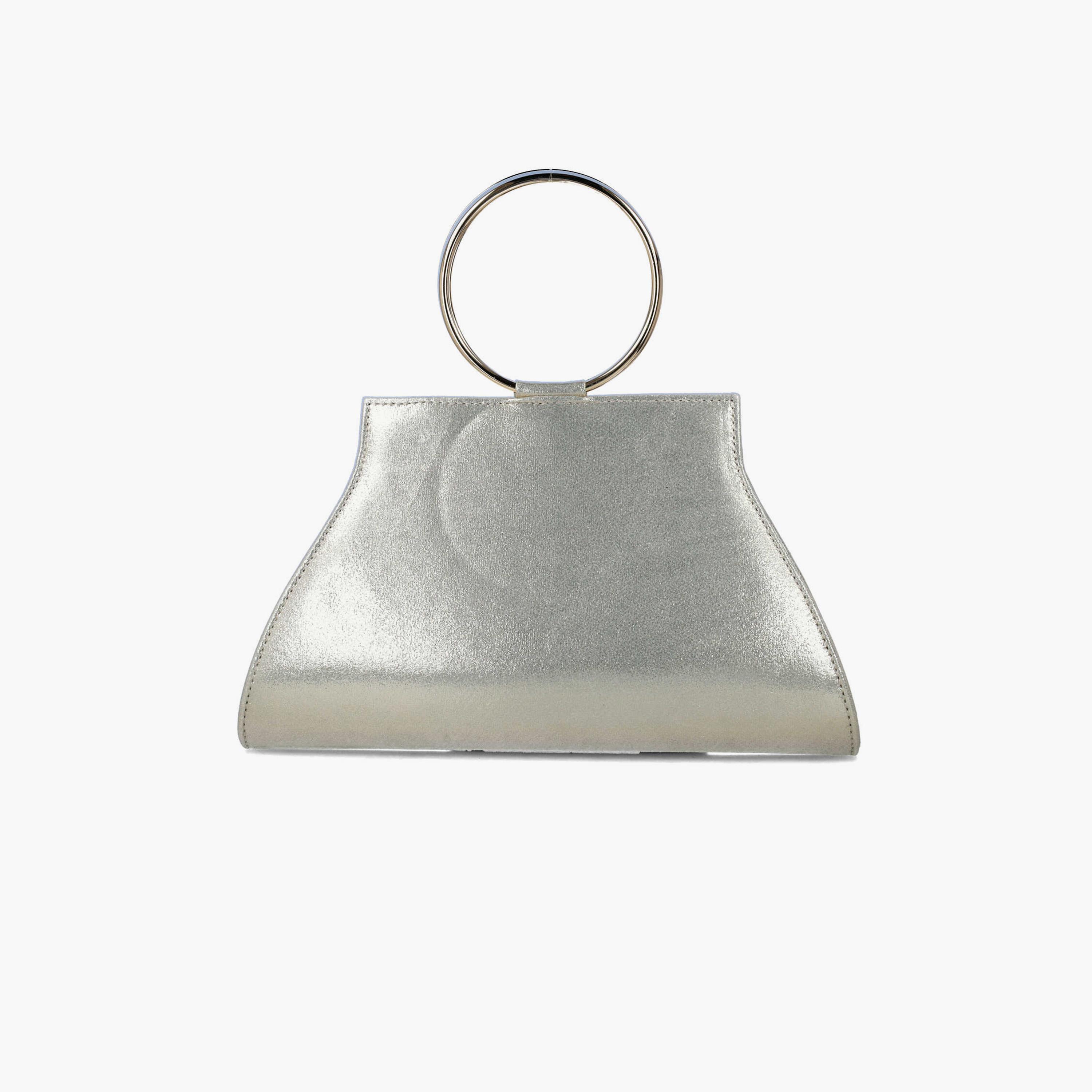 Menbur Textured Clutch With Metal Handle In Gold-women-bagsandwallets-wallets-image-1