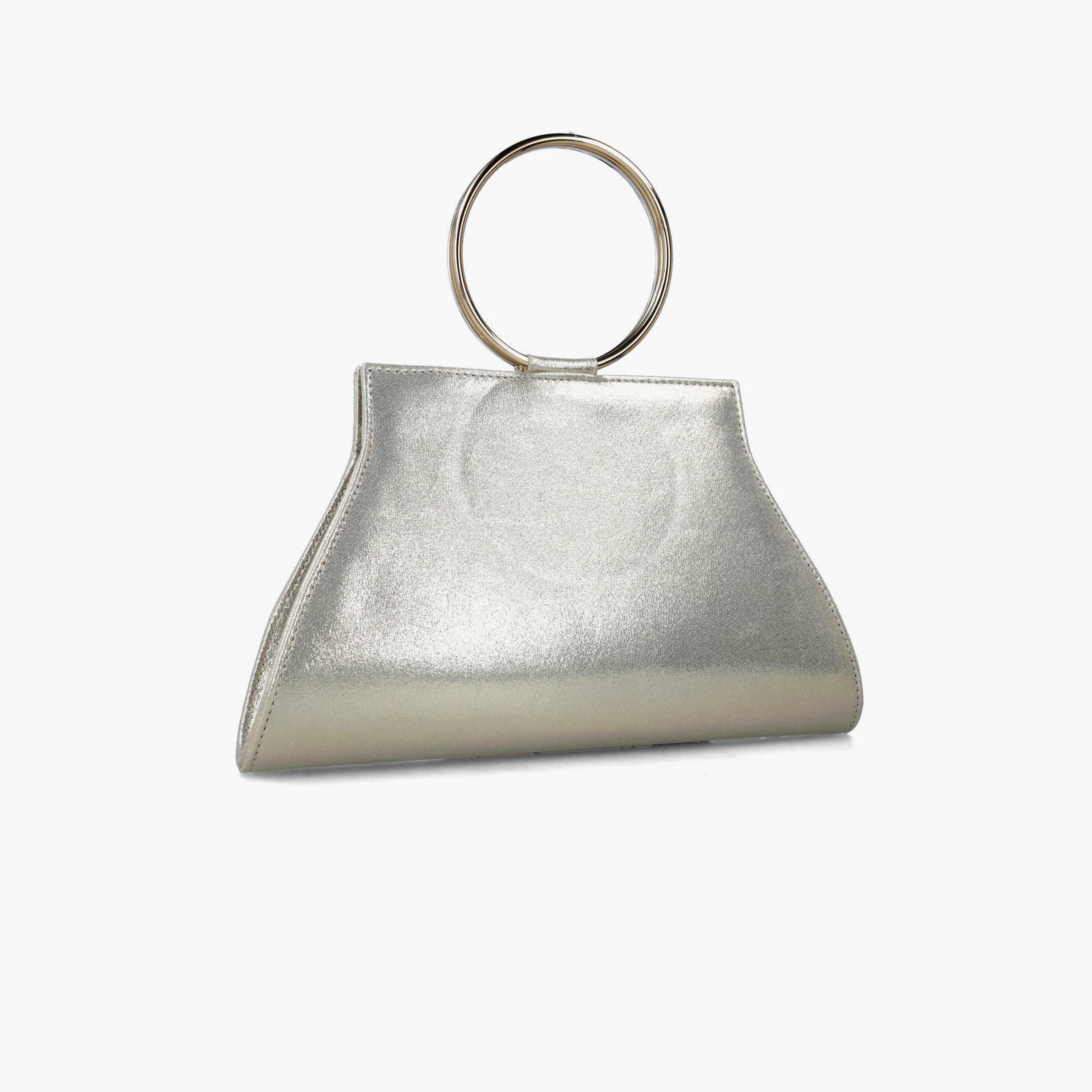 Menbur Textured Clutch With Metal Handle In Gold-women-bagsandwallets-wallets-image-2
