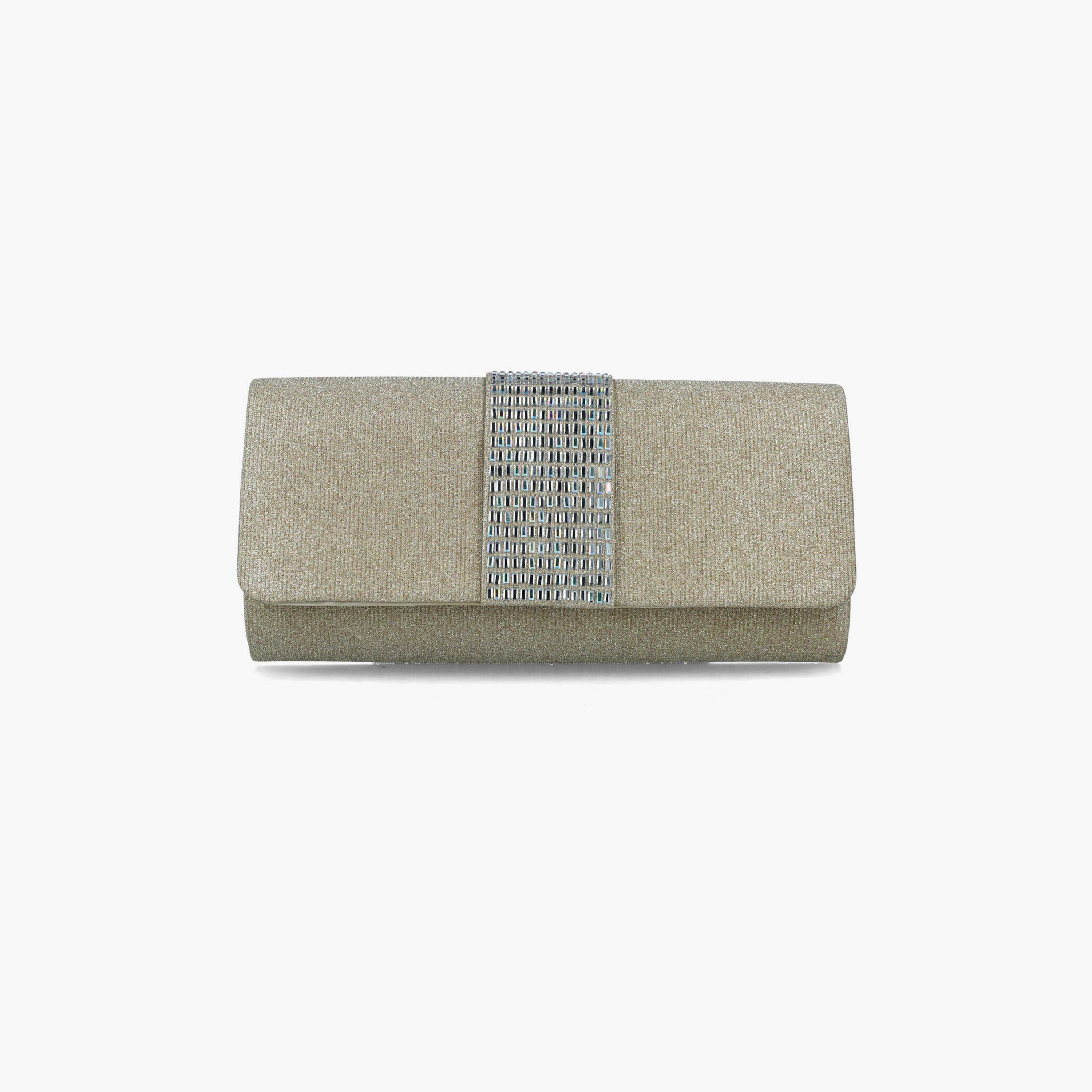 Menbur Clutch With Embellished Design In Gold-women-bagsandwallets-wallets-image-1