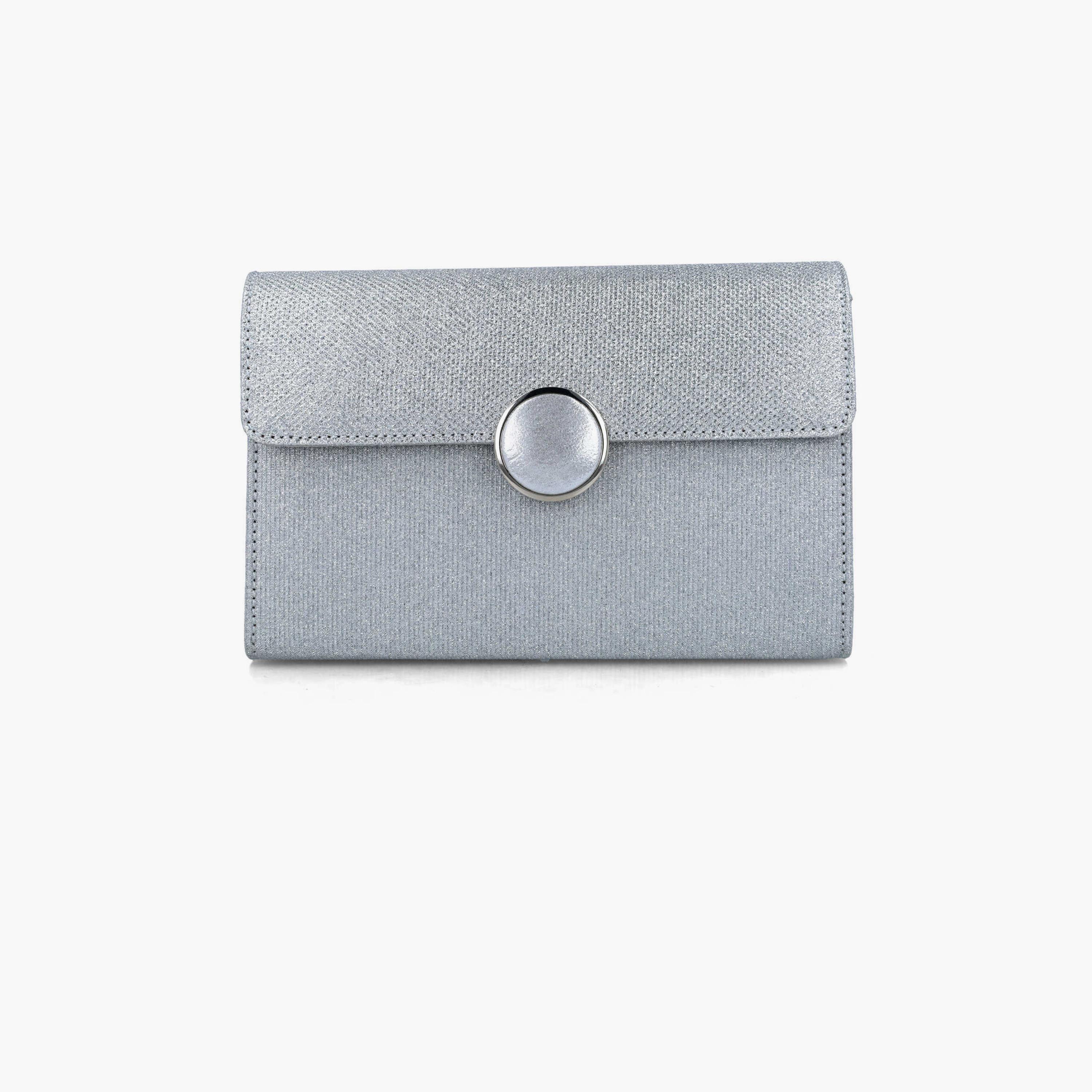 Menbur Textured Clutch With Textured Design In Silver-women-bagsandwallets-wallets-image-1
