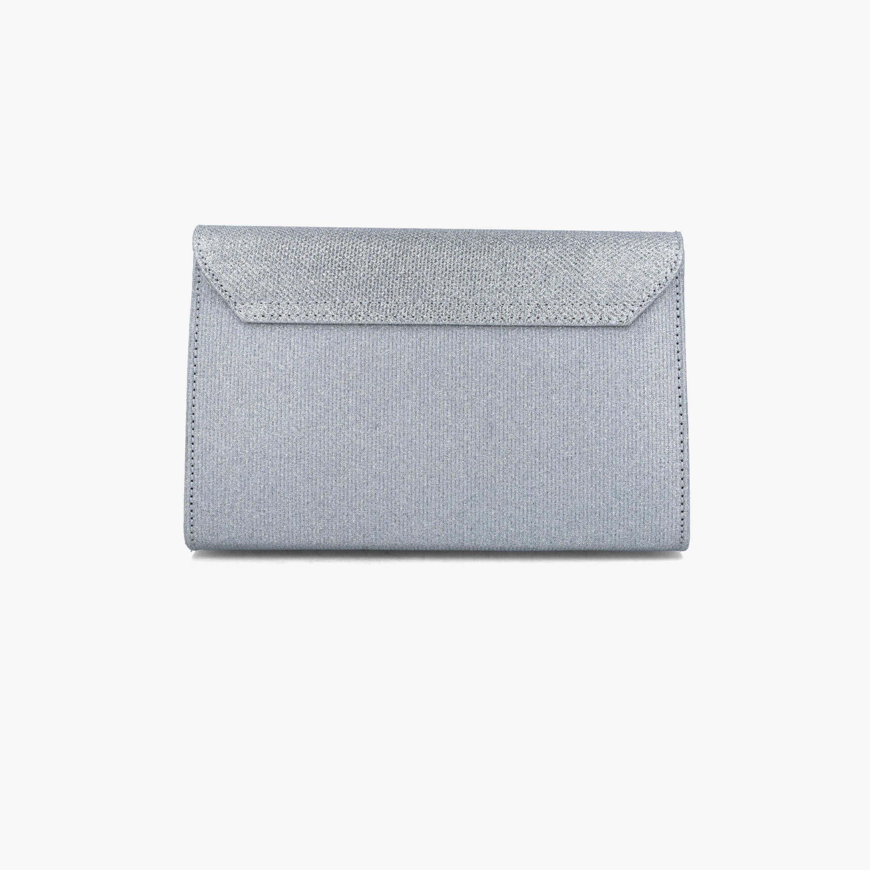 Menbur Textured Clutch With Textured Design In Silver-women-bagsandwallets-wallets-image-3