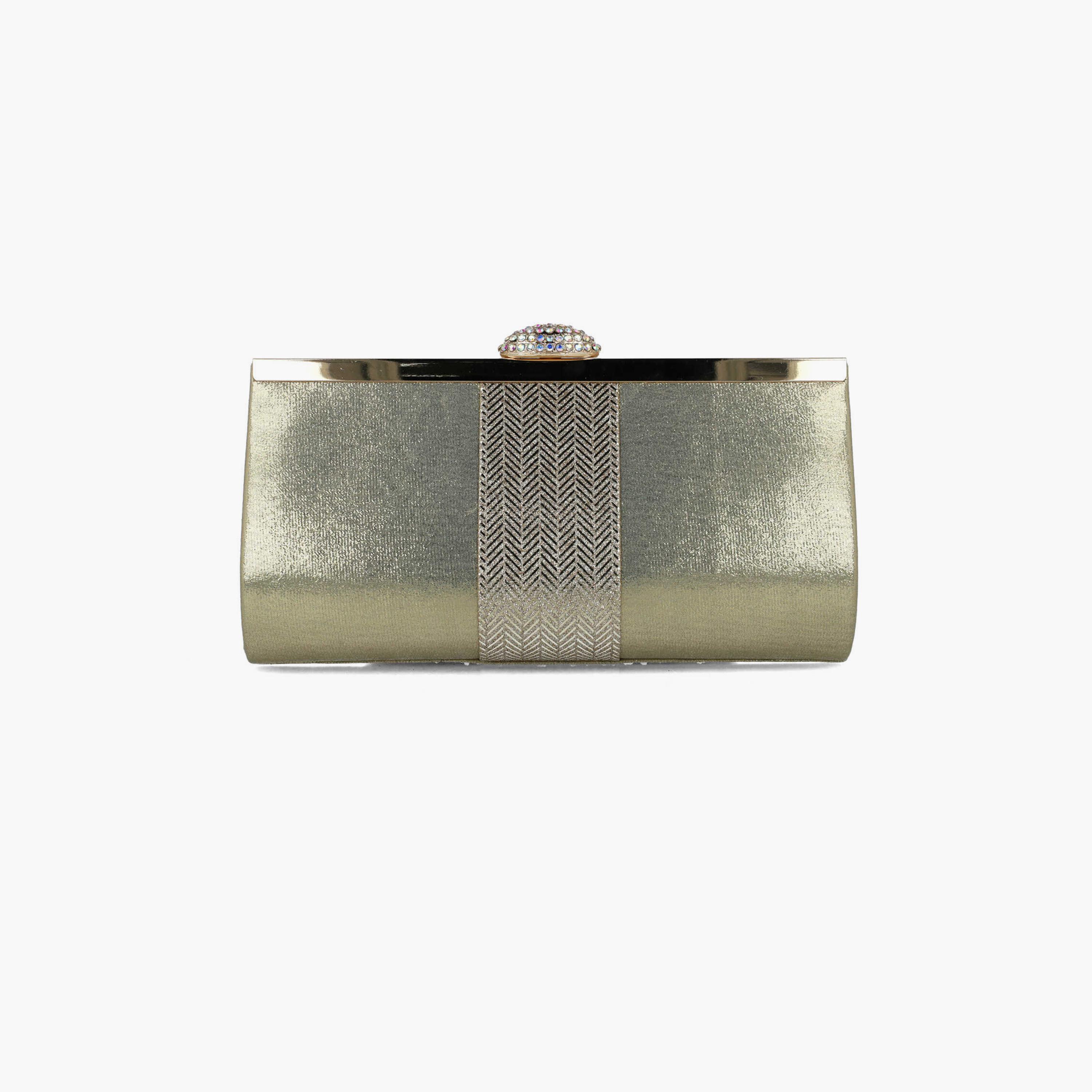 Menbur Clutch With Embellished Design In Gold-women-bagsandwallets-wallets-image-1