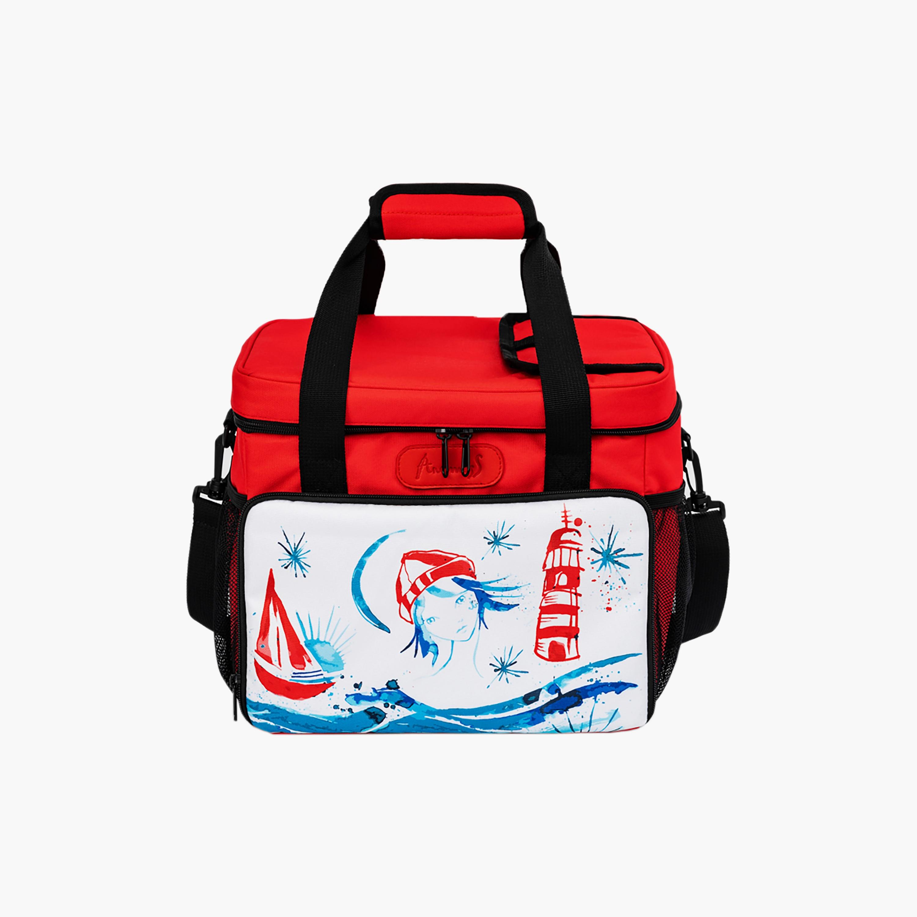 Anemoss Insulated Waterproof & Leakproof Lunch Bag, Lighthouse Girl, Red, 18.5 Litre-school-lunchessentials-lunchbags-image-1