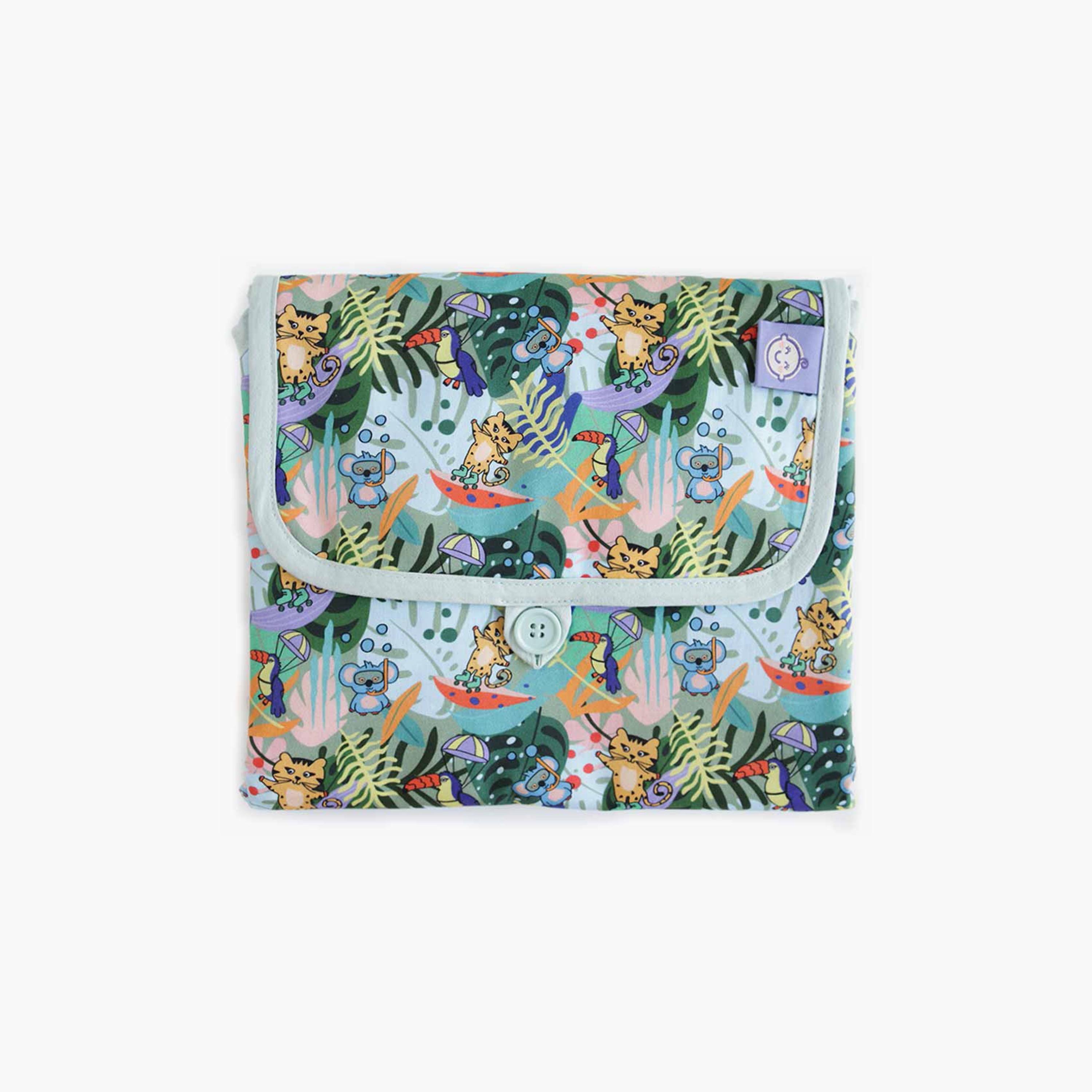 Milk&Moo 100% Cotton Foldable Changing Pad, Jungle-baby-diapering-changingmats-image-1