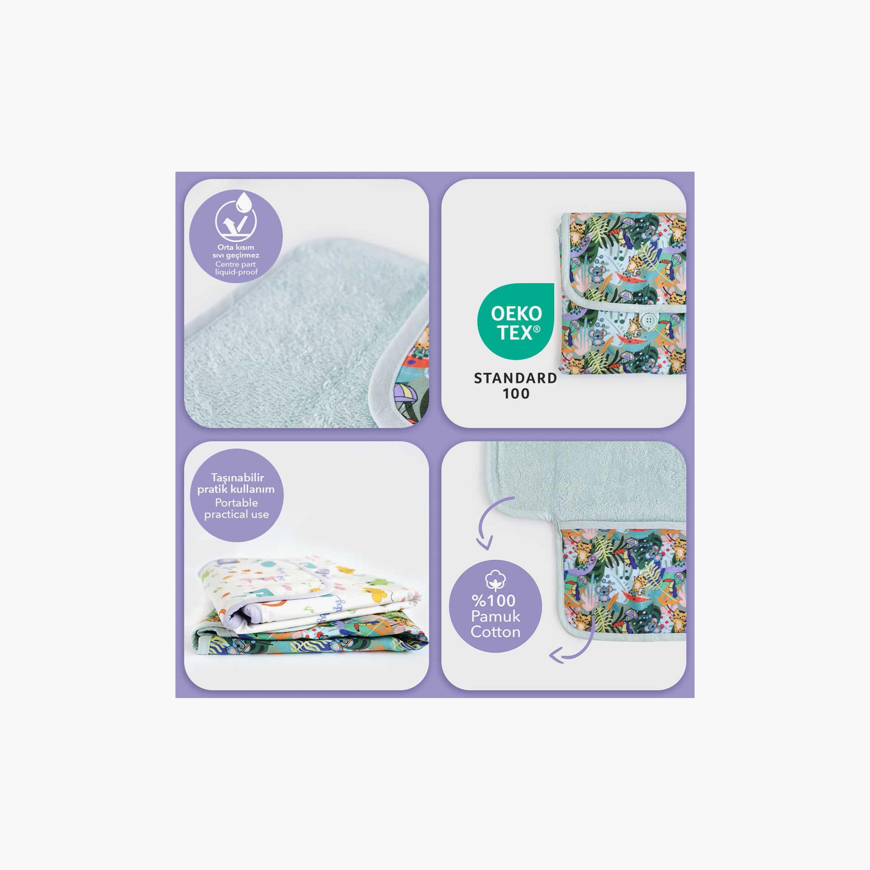 Milk&Moo 100% Cotton Foldable Changing Pad, Jungle-baby-diapering-changingmats-image-3
