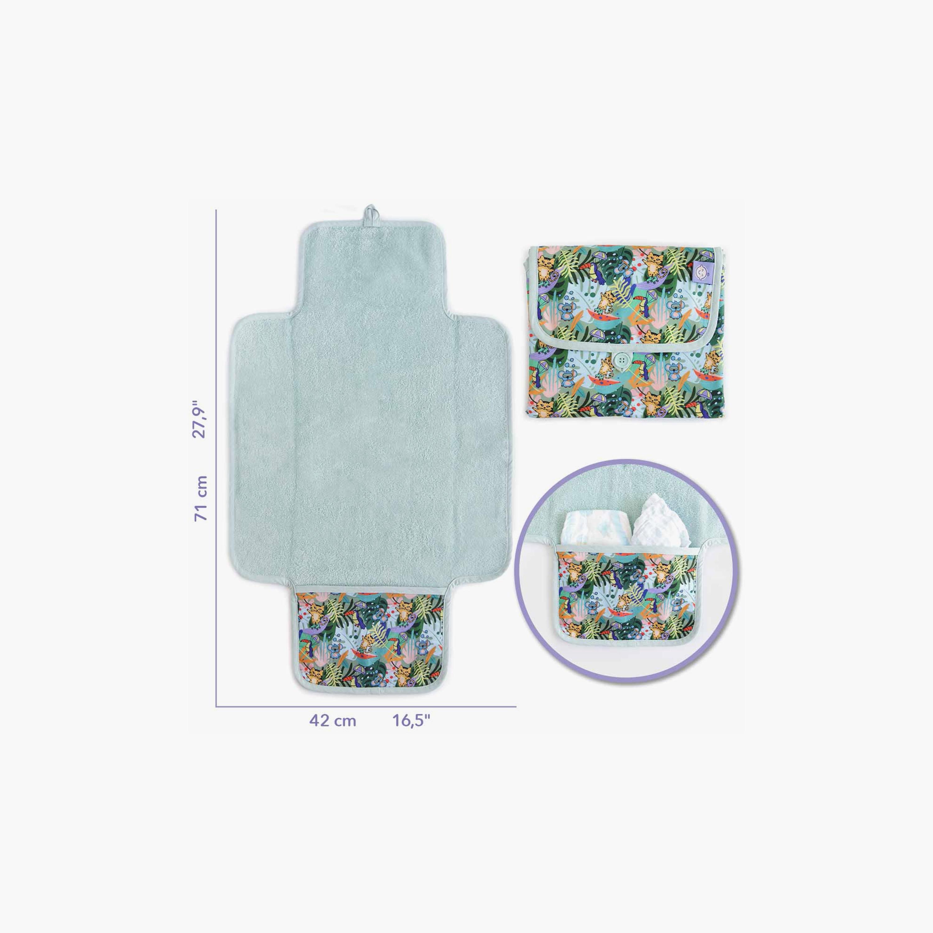 Milk&Moo 100% Cotton Foldable Changing Pad, Jungle-baby-diapering-changingmats-image-4