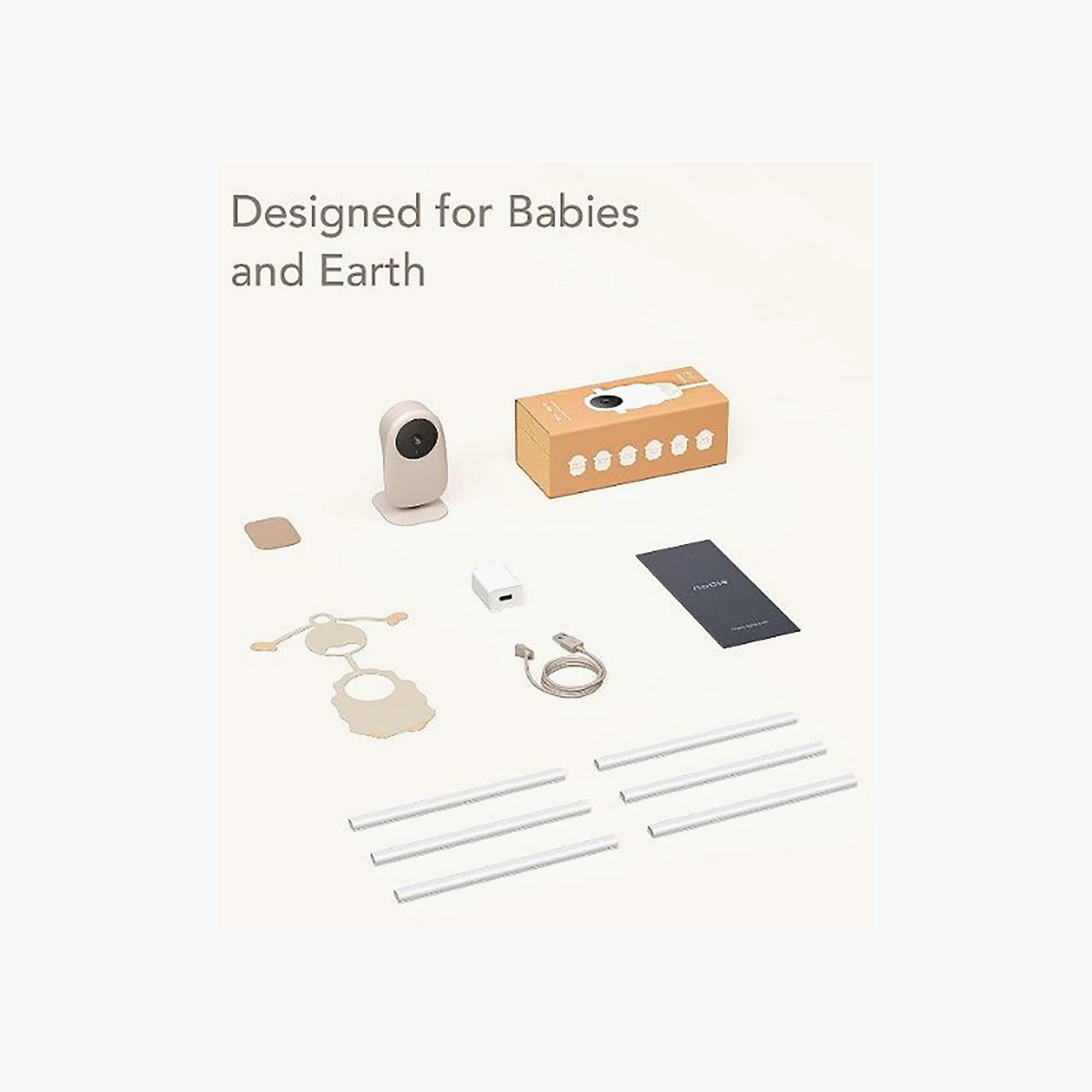 جهاز مراقبة الأطفال بدقة 1080 بكسل مع خاصية كشف البكاء والرؤية الليلية من نووي - أبيض-baby-healthandsafety-babymonitors-image-3