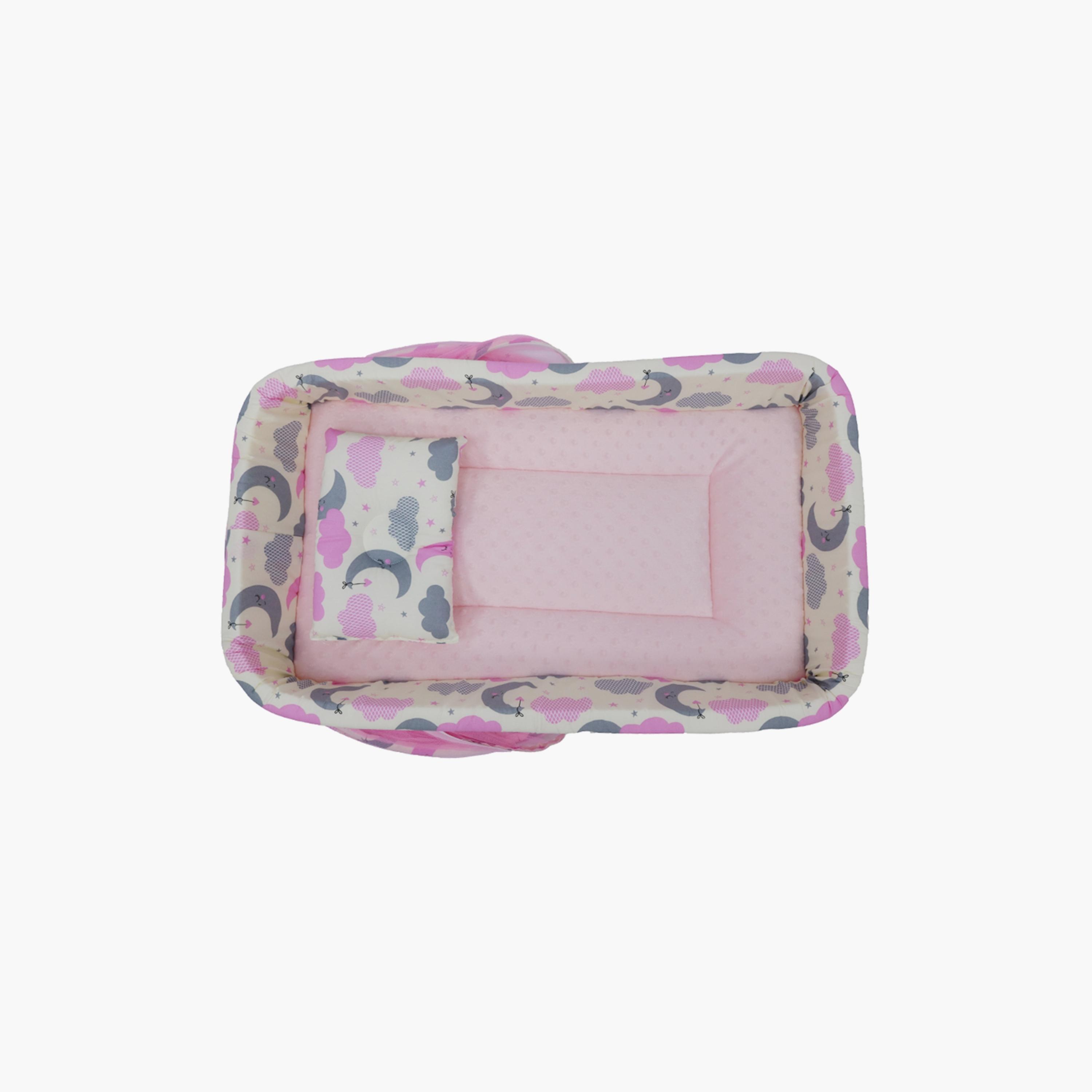 مهد متنقل مريح من نايت آنجل، سماء، وردي-baby-nursery-furniture-cribsandbeds-bassinets-image-2