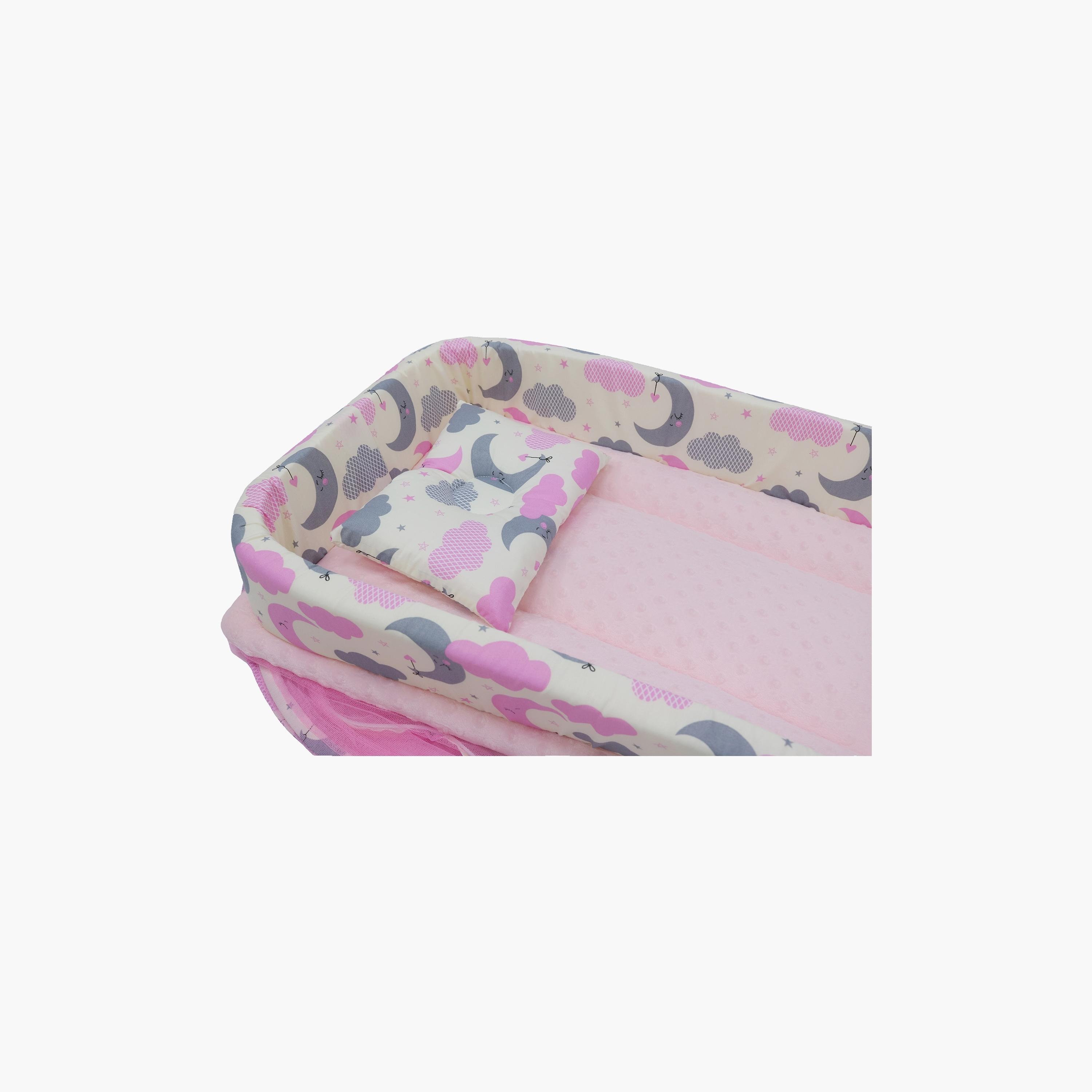 مهد متنقل مريح من نايت آنجل، سماء، وردي-baby-nursery-furniture-cribsandbeds-bassinets-image-3