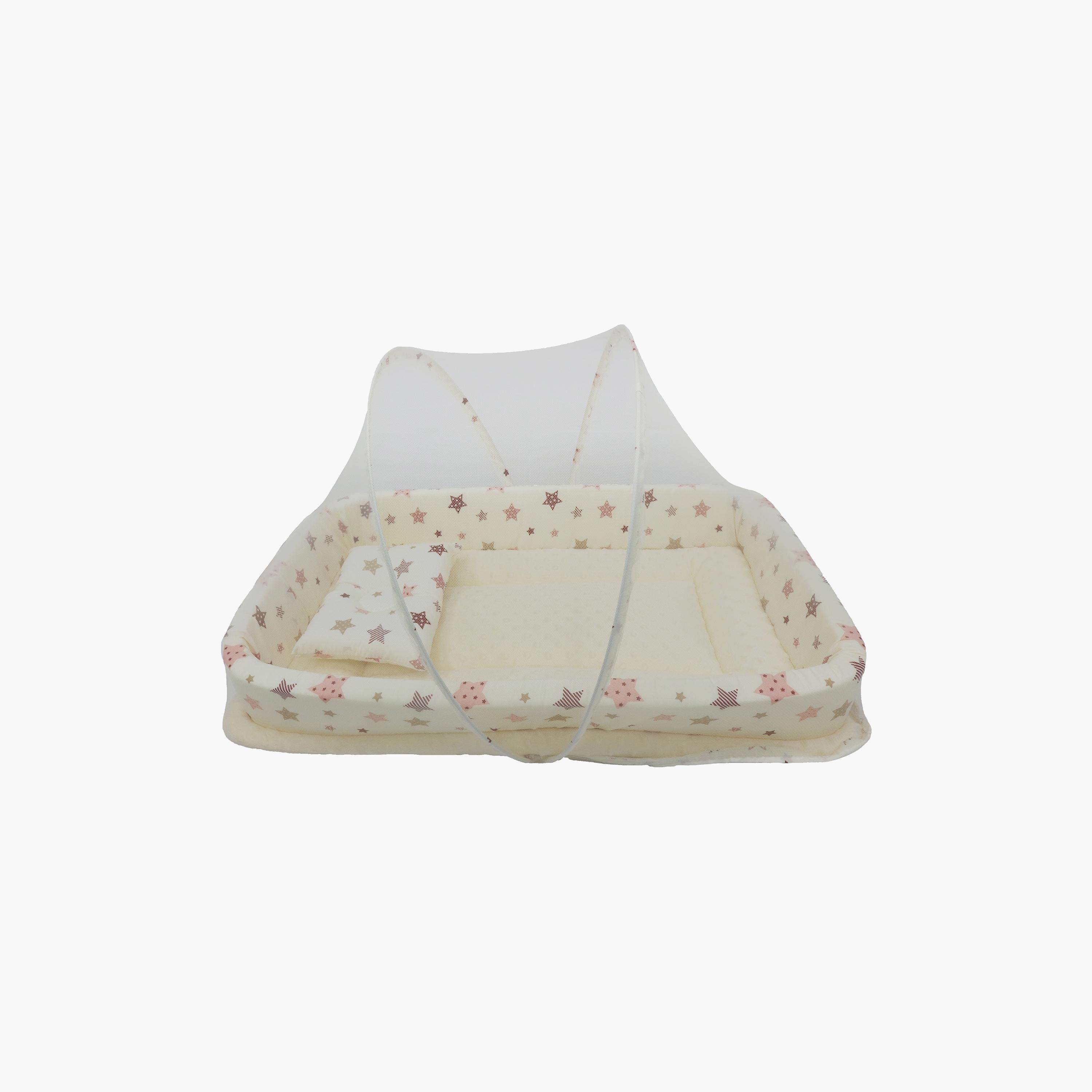 Little Angel Lounger Portable Bassinet, Stars, Beige-baby-nursery-furniture-cribsandbeds-bassinets-image-3