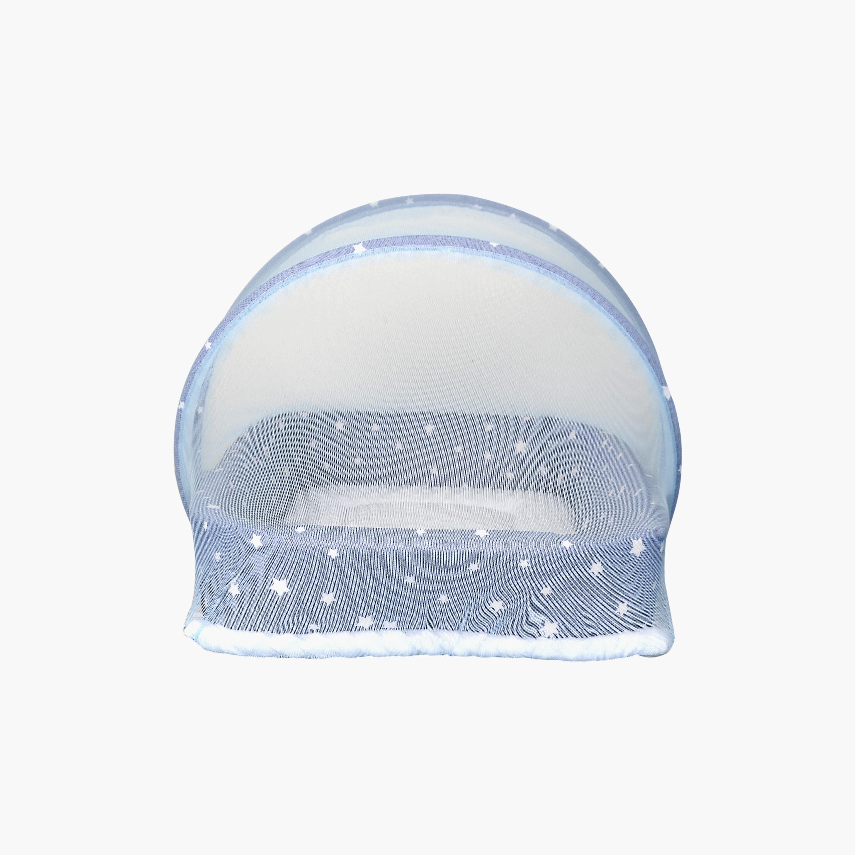 Little Angel Portable Bed with Comfy Padding, Stars, Blue-baby-nursery-furniture-cribsandbeds-bassinets-image-4