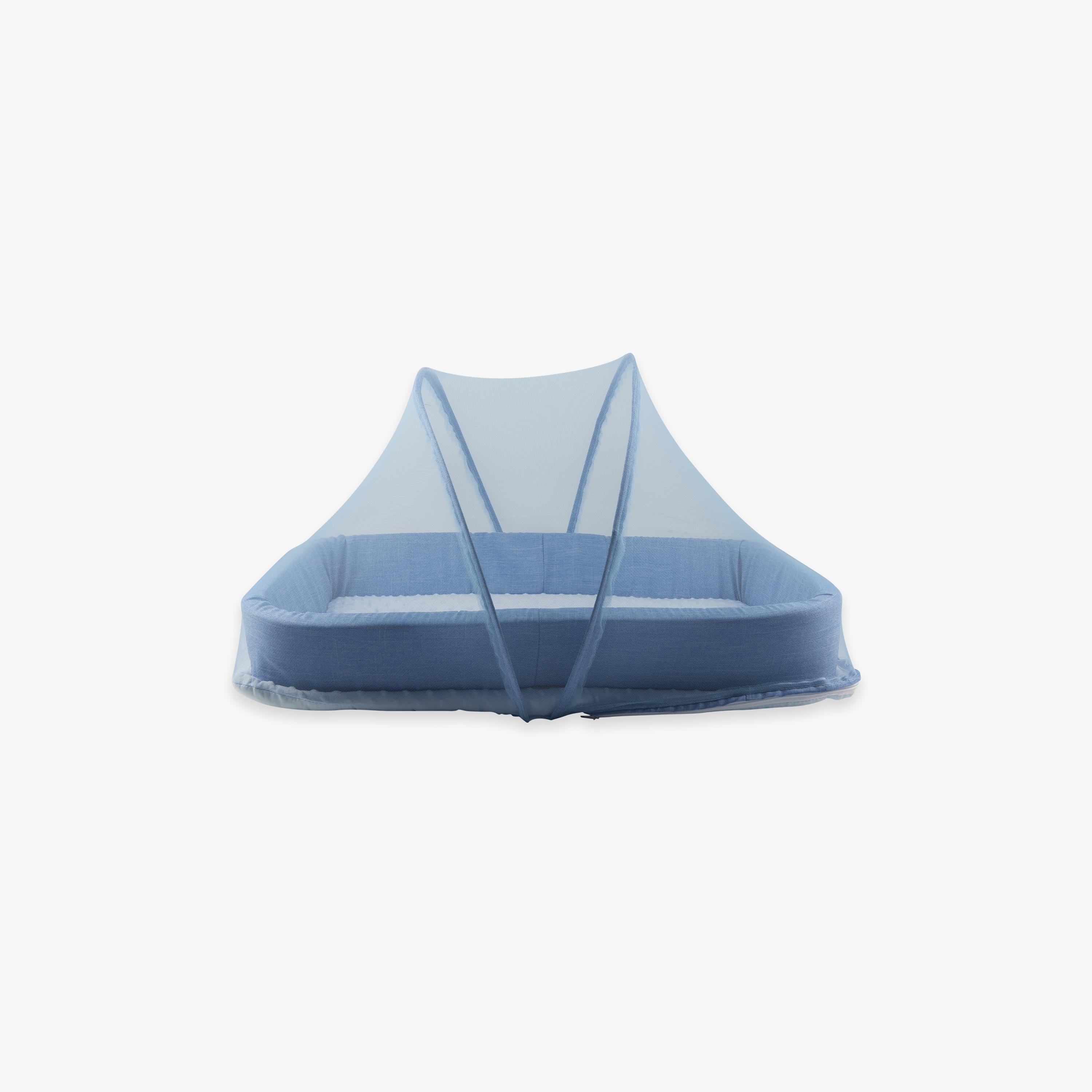 سرير محمول مع حشوة مريحة من نايت آنجل، أزرق-baby-nursery-furniture-cribsandbeds-bassinets-image-2