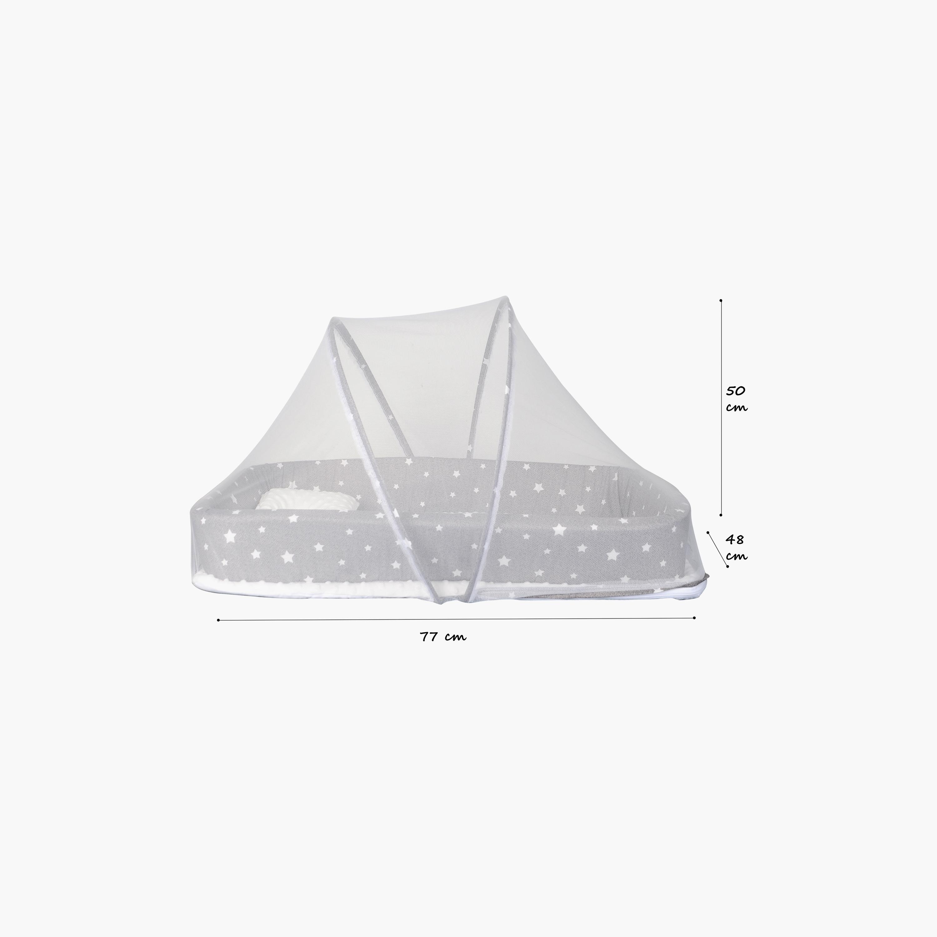 سرير محمول مع حشوة مريحة من نايت آنجل، أزرق-baby-nursery-furniture-cribsandbeds-bassinets-image-5