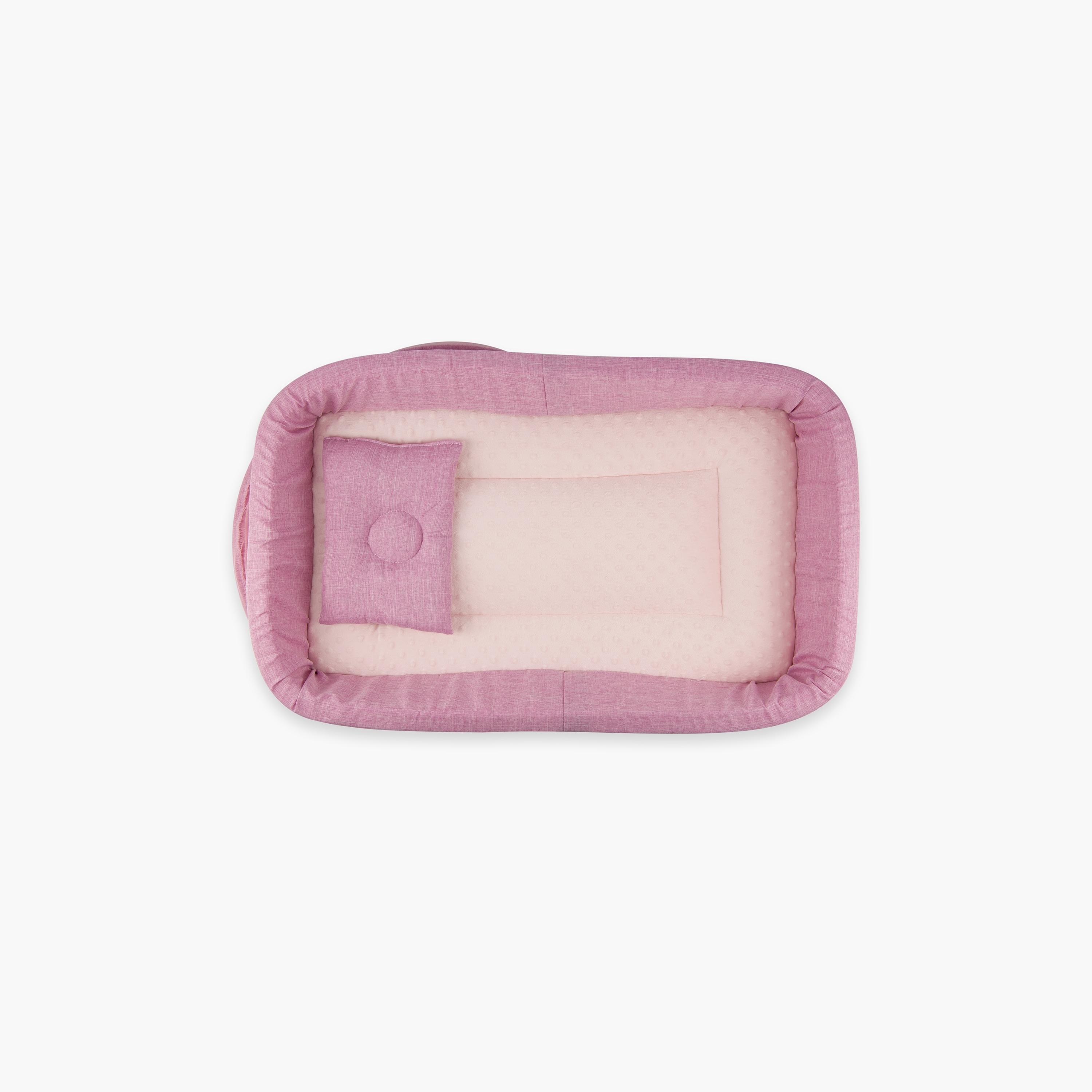 Little Angel Portable Bed with Comfy Padding, Pink-baby-nursery-furniture-cribsandbeds-bassinets-image-2