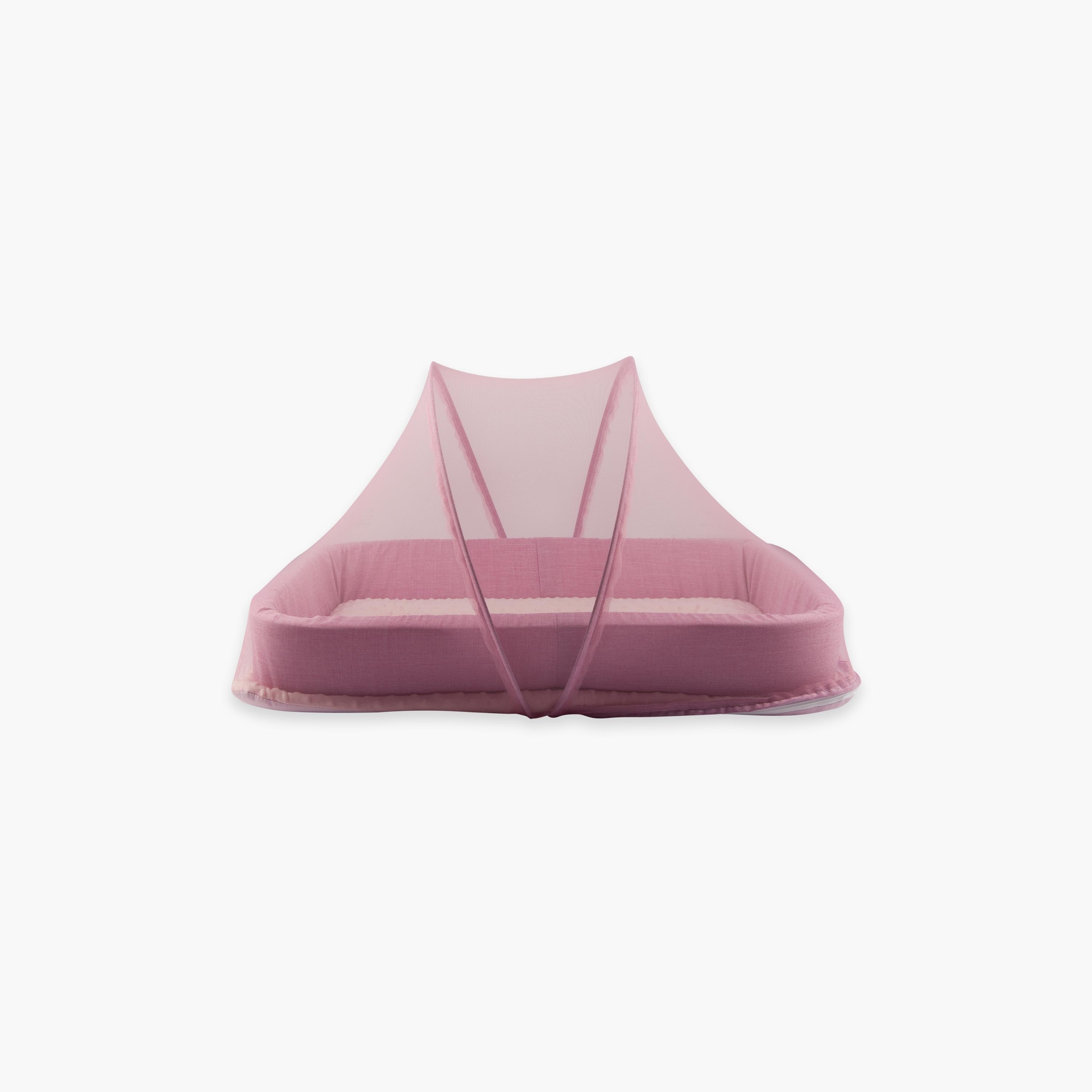 Little Angel Portable Bed with Comfy Padding, Pink-baby-nursery-furniture-cribsandbeds-bassinets-image-3