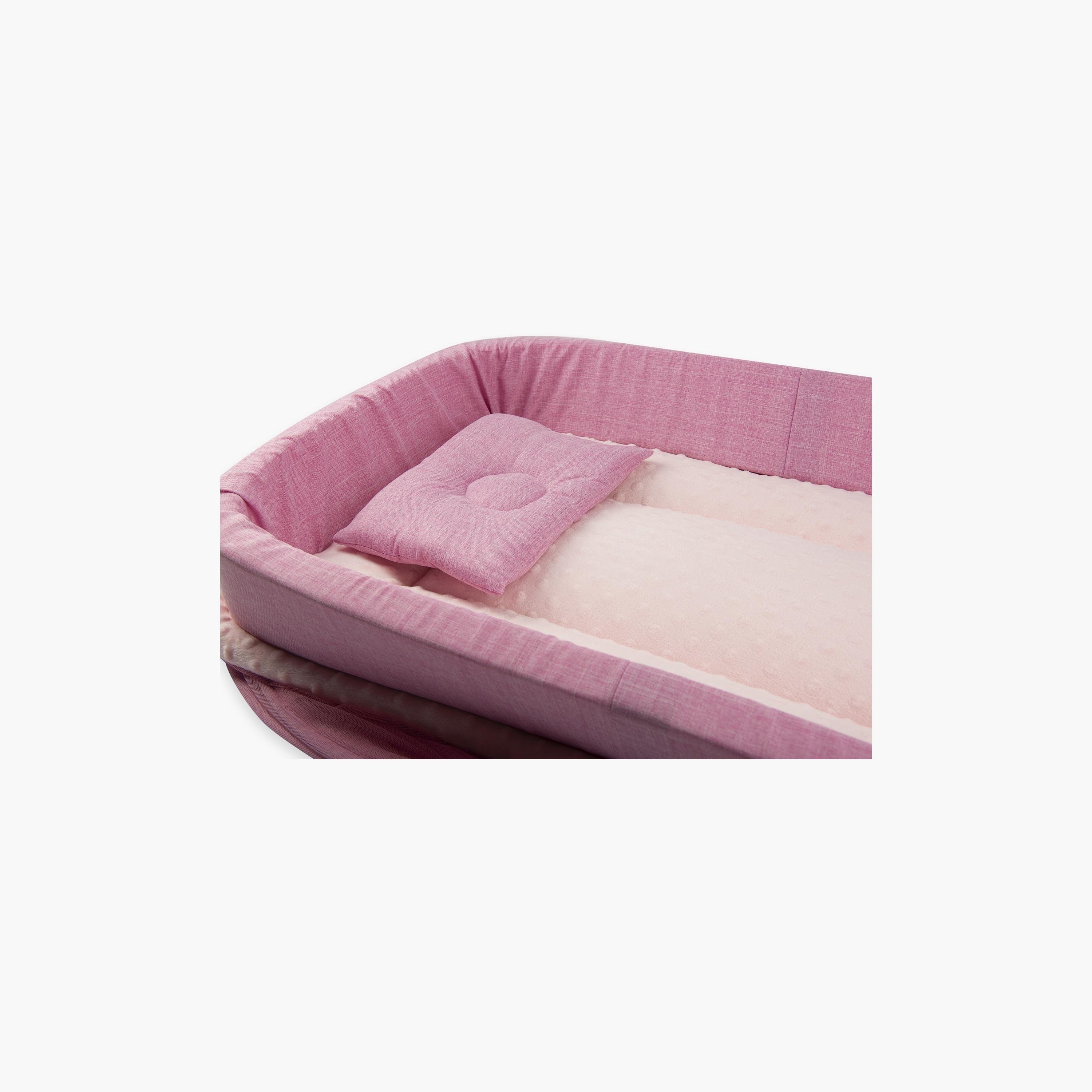 Little Angel Portable Bed with Comfy Padding, Pink-baby-nursery-furniture-cribsandbeds-bassinets-image-4