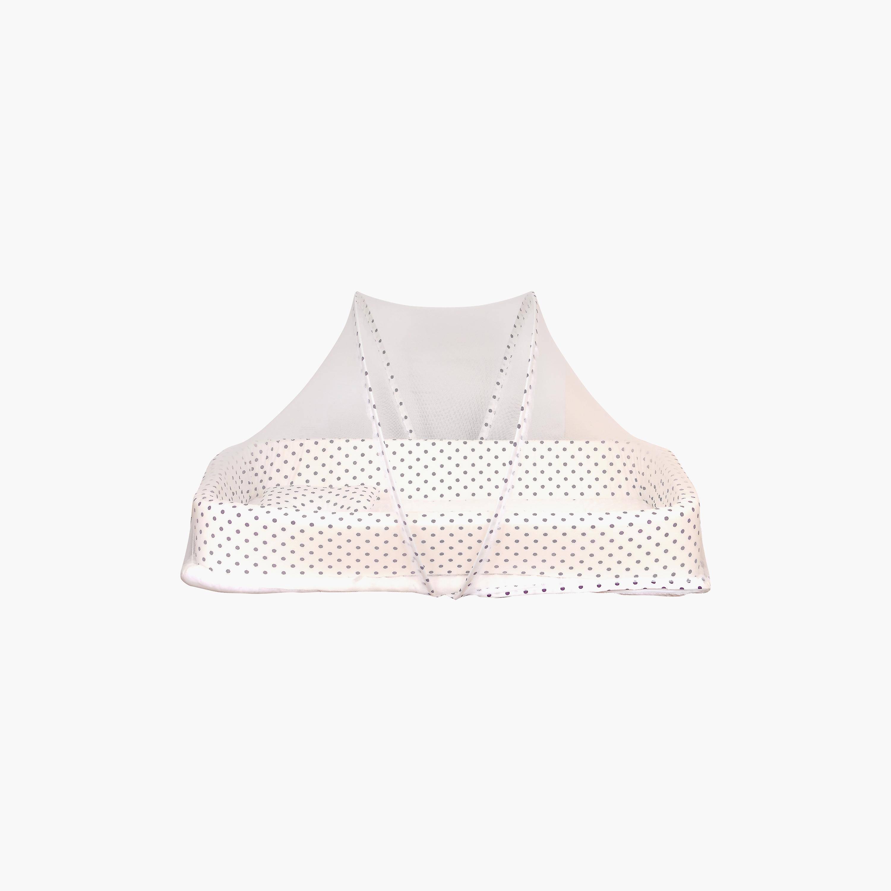 Little Angel Portable Bed with Comfy Padding, Polka Dots-baby-nursery-furniture-cribsandbeds-bassinets-image-2