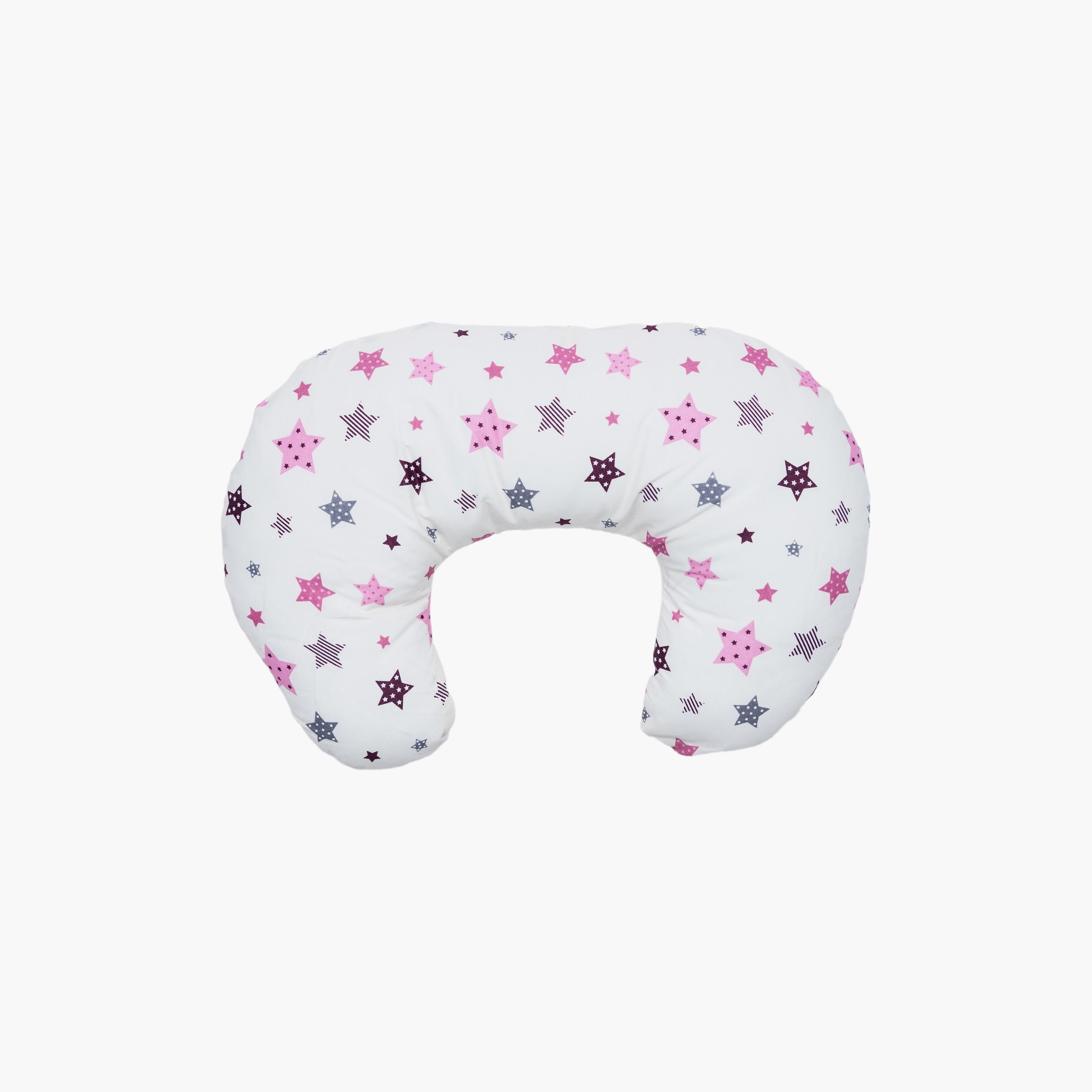 Little Angel Tummy Time Nursing Pillow, Stars, Pink-baby-nursery-babybedding-image-2