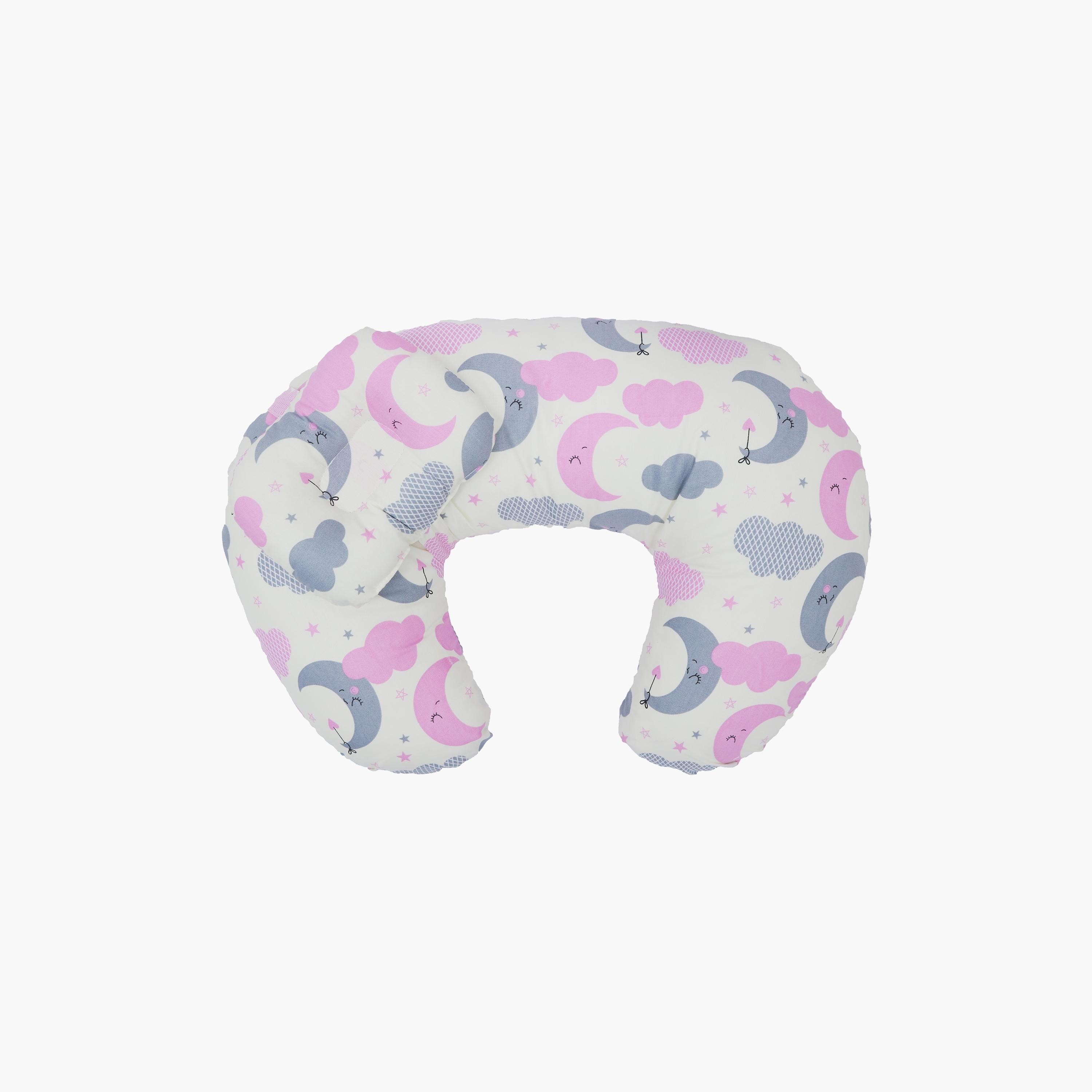 Little Angel Tummy Time Nursing Pillow, Cloud, Pink-baby-nursery-babybedding-image-1