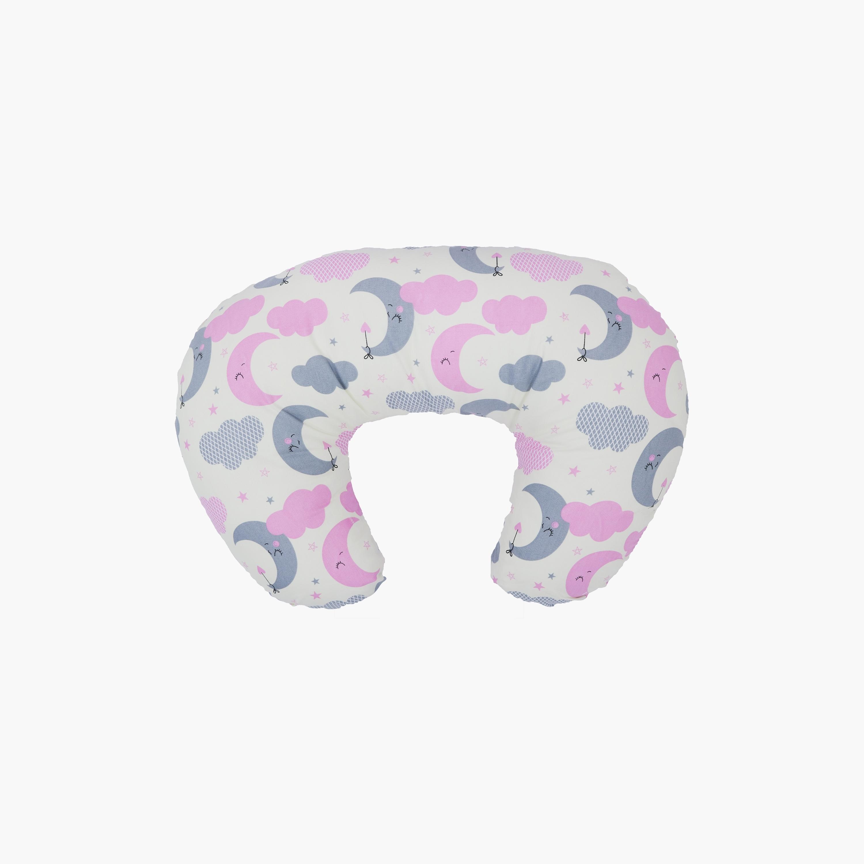 Little Angel Tummy Time Nursing Pillow, Cloud, Pink-baby-nursery-babybedding-image-2