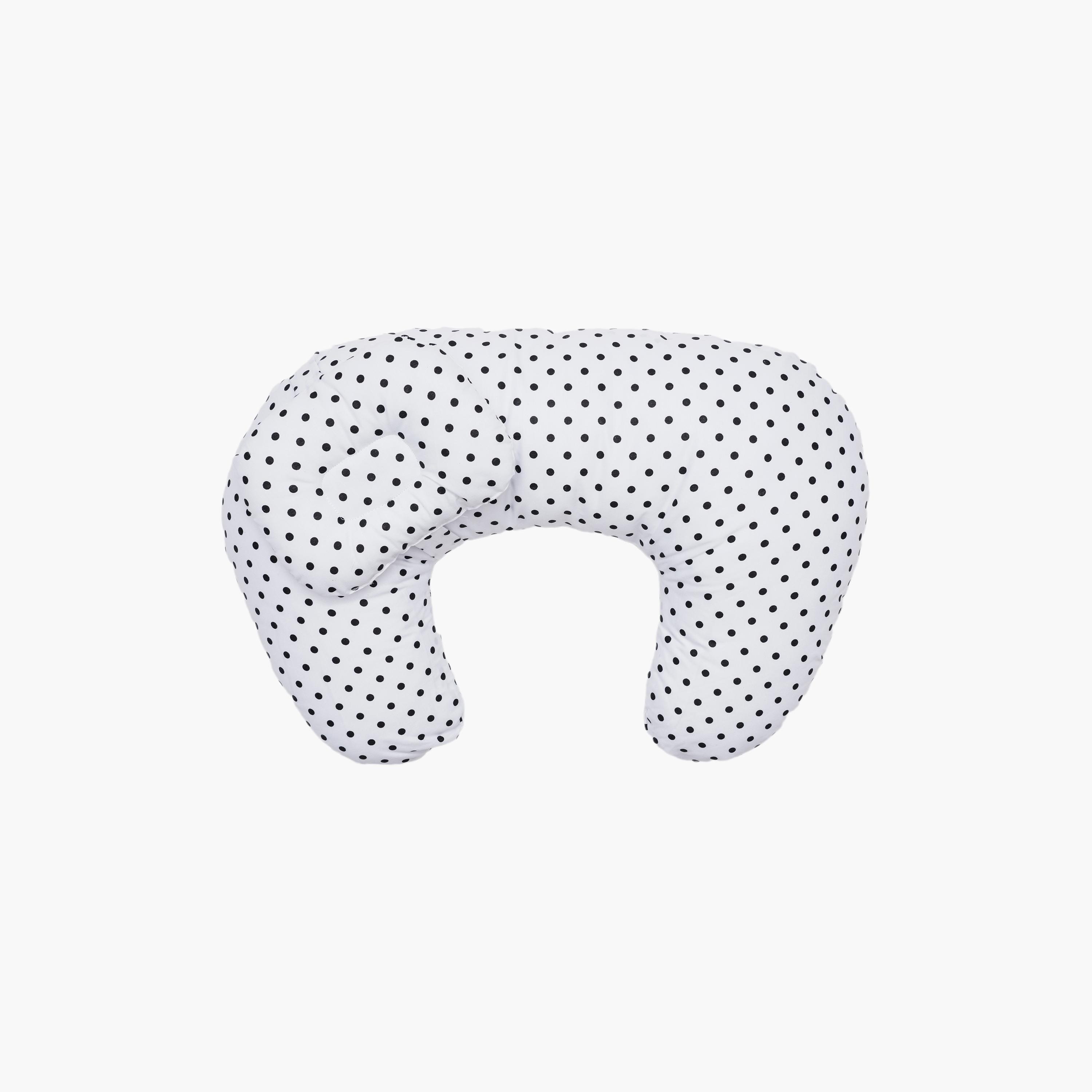 Little Angel Tummy Time Nursing Pillow, Polka Dots, White-baby-nursery-babybedding-image-1