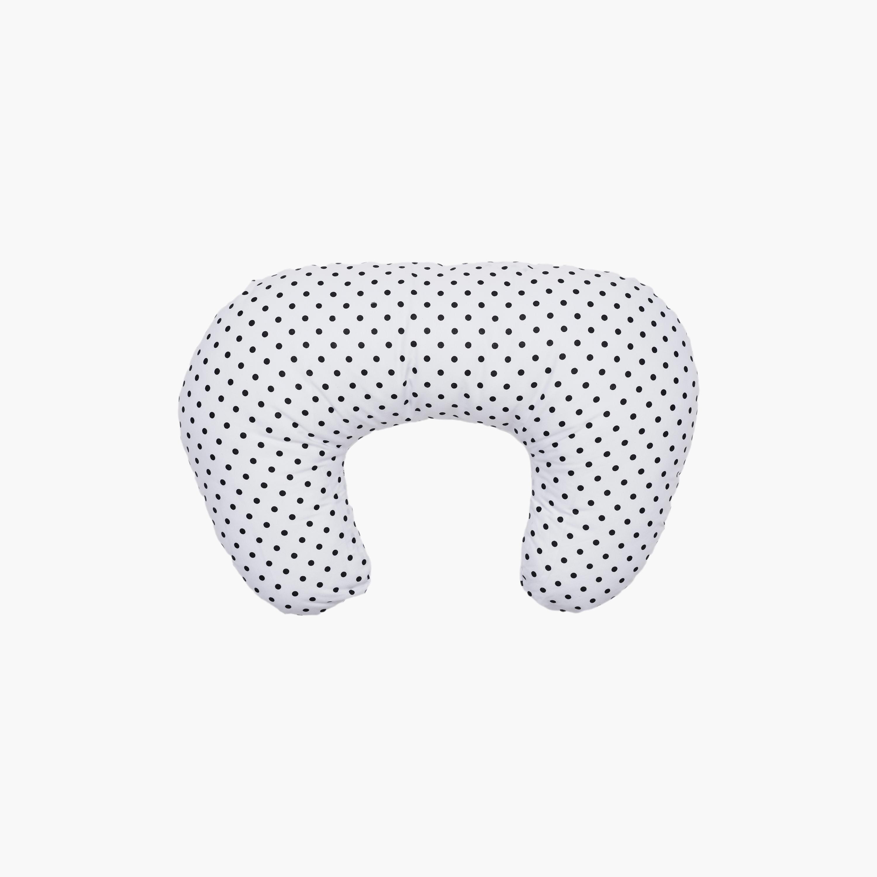 Little Angel Tummy Time Nursing Pillow, Polka Dots, White-baby-nursery-babybedding-image-2