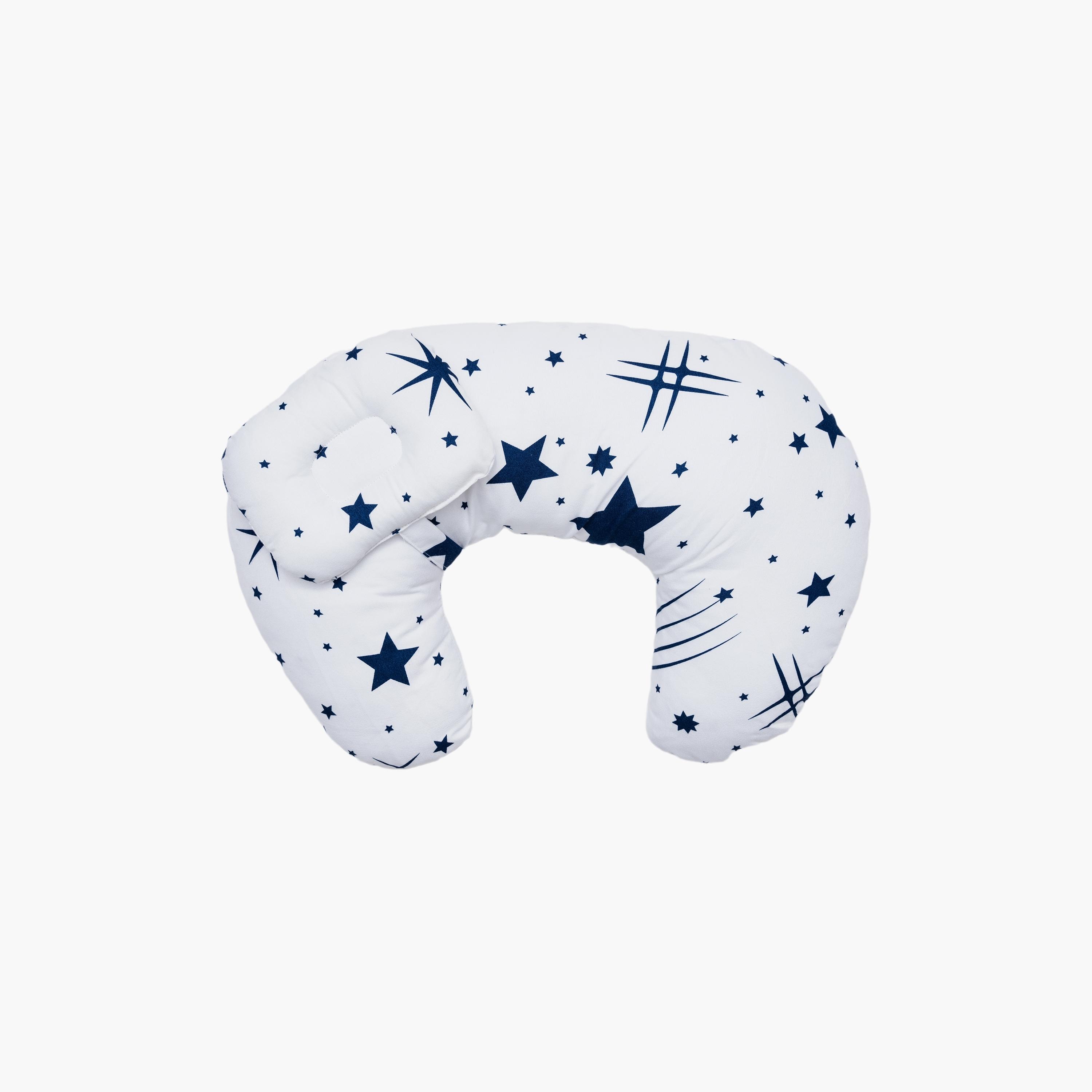 Little Angel Tummy Time Nursing Pillow, Stars, White-baby-nursery-babybedding-image-1