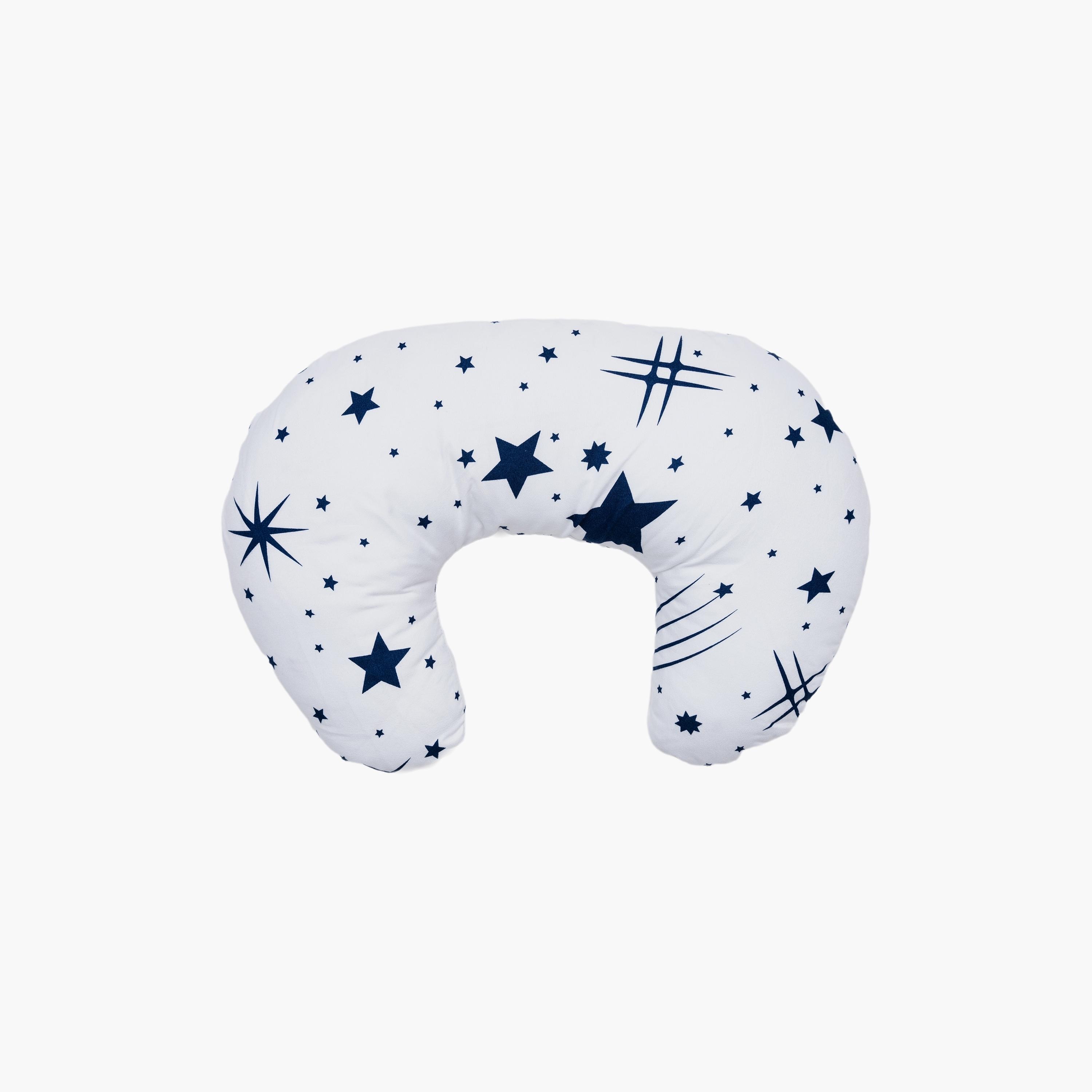 Little Angel Tummy Time Nursing Pillow, Stars, White-baby-nursery-babybedding-image-2