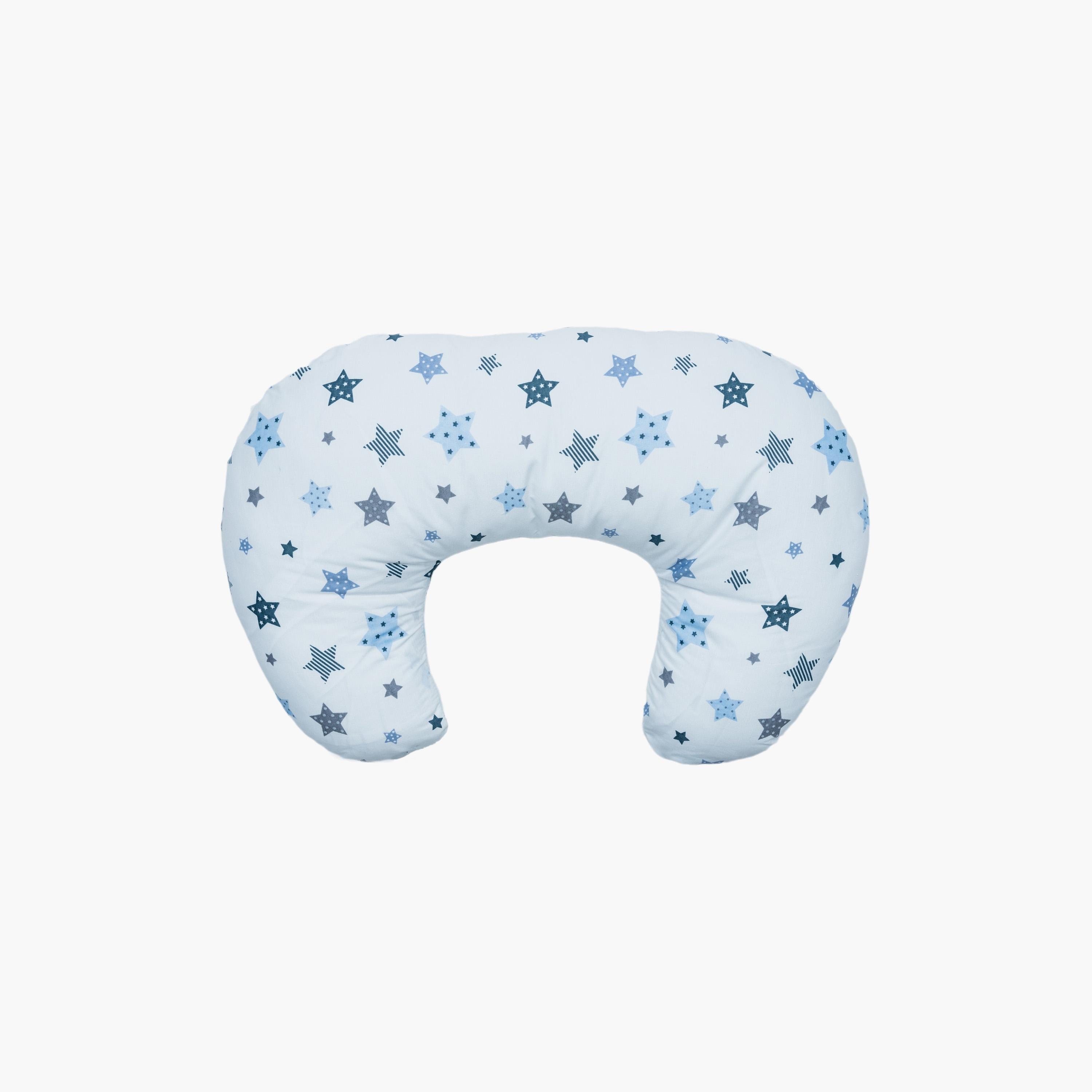 وسادة الرضاعة وقت الاستلقاء علي البطن من نايت آنجل، نجوم، أبيض-baby-nursery-babybedding-image-2