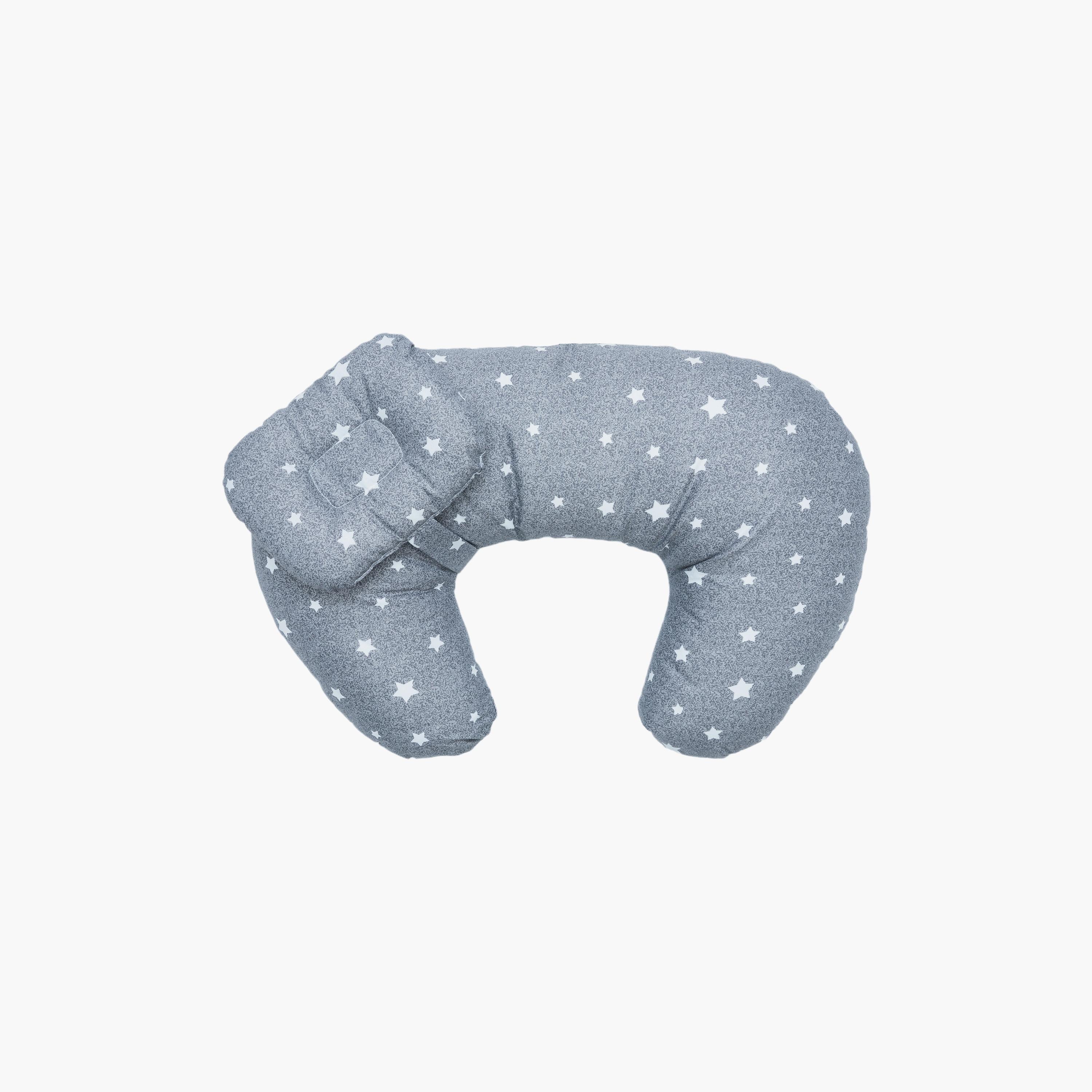 Little Angel Tummy Time Nursing Pillow, Stars, Grey-baby-nursery-babybedding-image-1