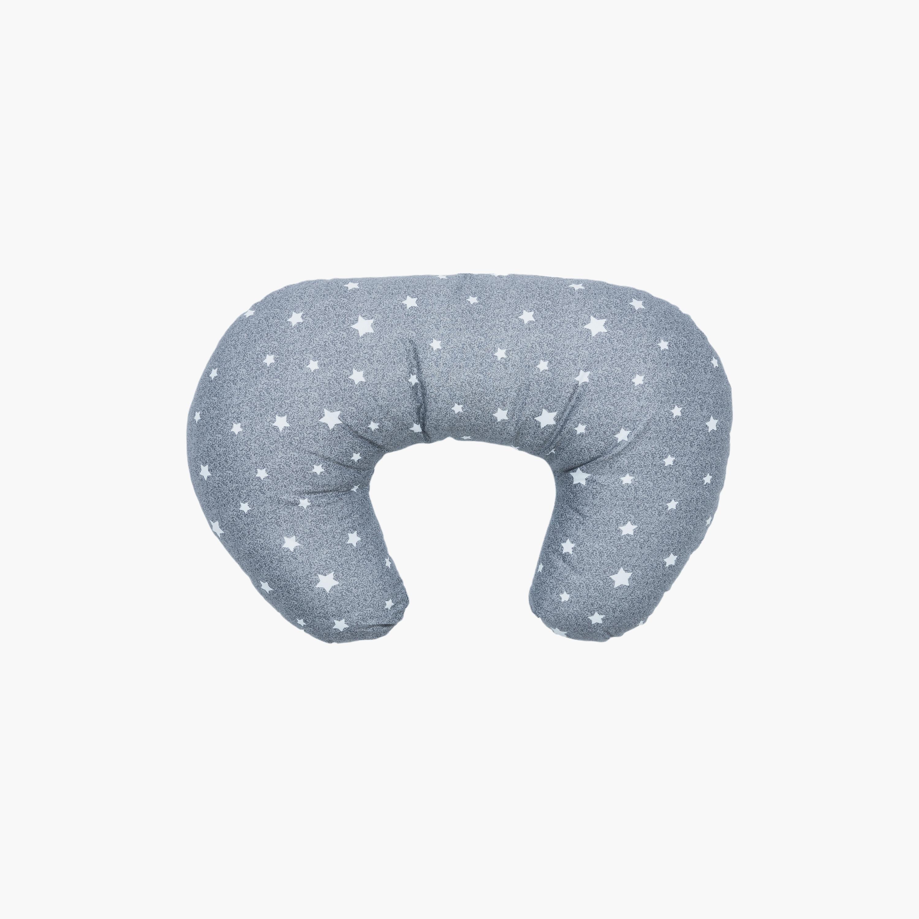 Little Angel Tummy Time Nursing Pillow, Stars, Grey-baby-nursery-babybedding-image-2