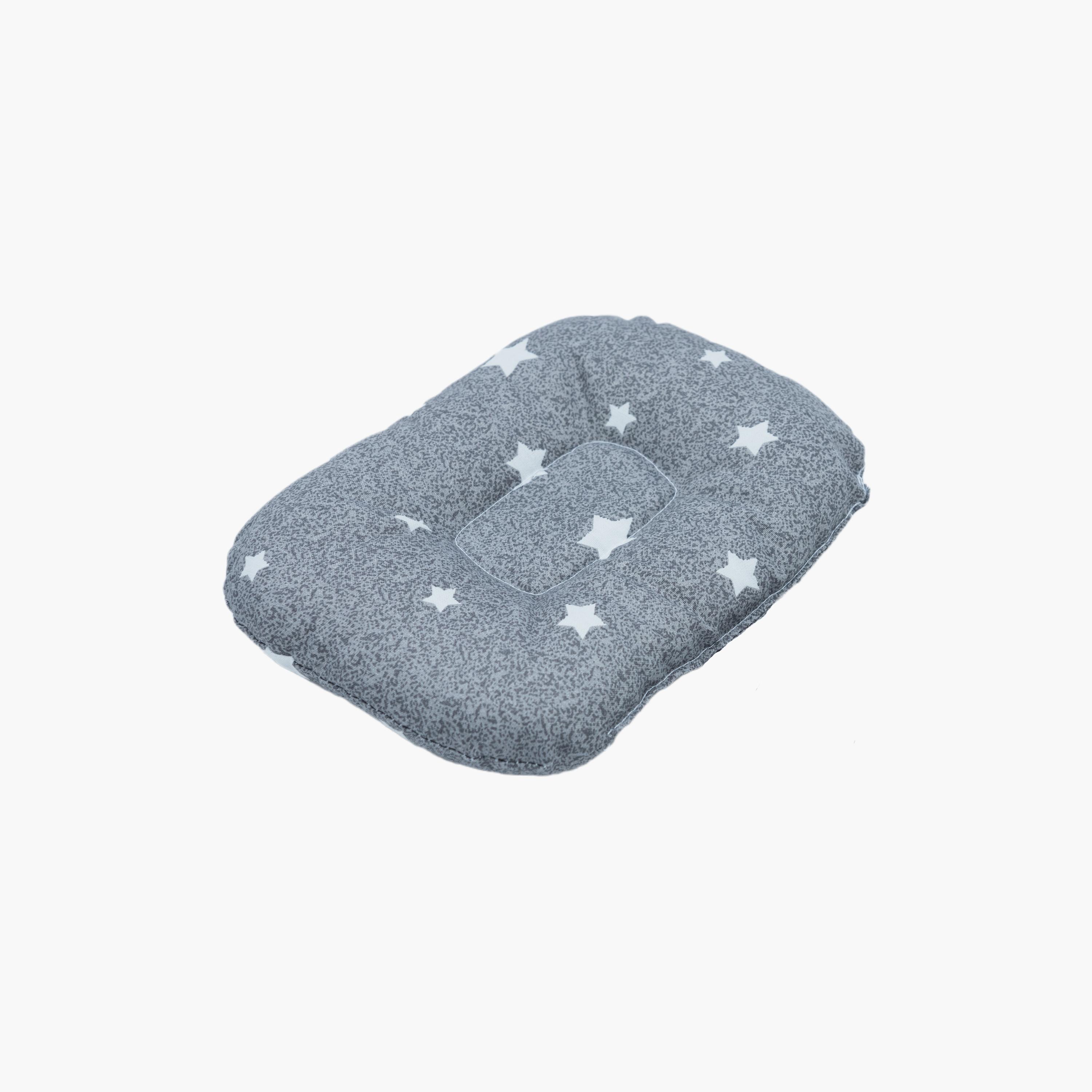 Little Angel Tummy Time Nursing Pillow, Stars, Grey-baby-nursery-babybedding-image-3