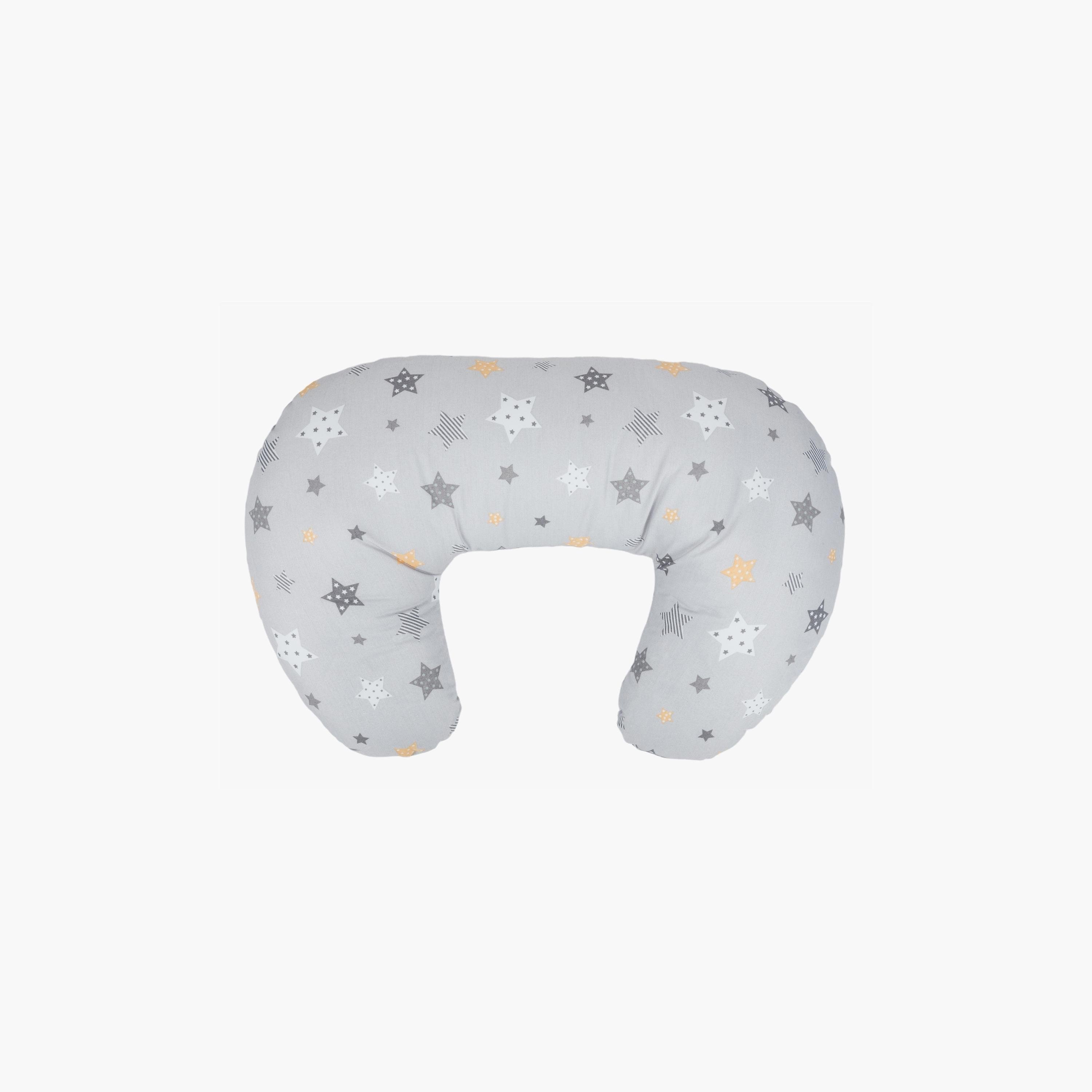 Little Angel Tummy Time Nursing Pillow, Star, Grey-baby-nursery-babybedding-image-2