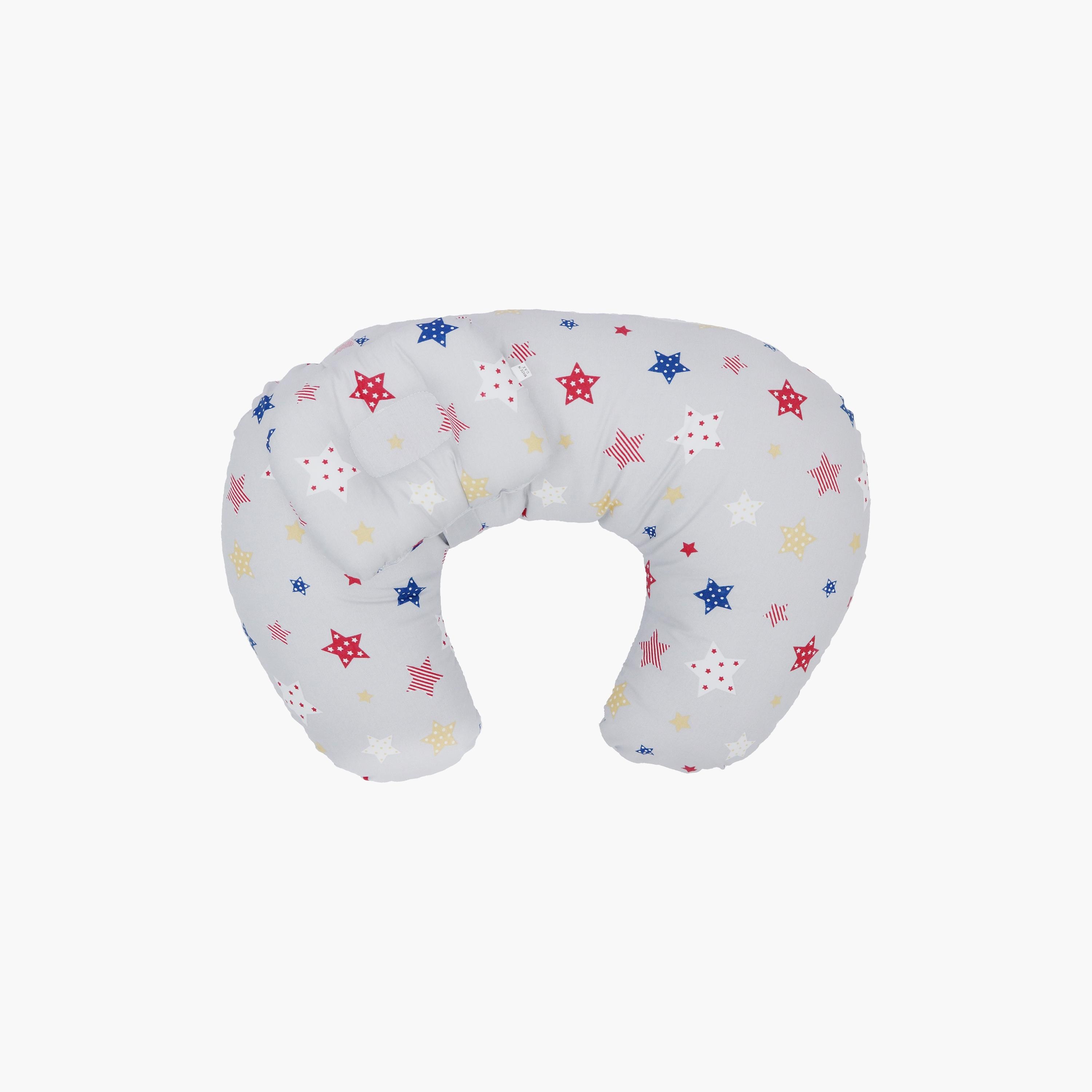 Little Angel Tummy Time Nursing Pillow, Star, Grey-baby-nursery-babybedding-image-1