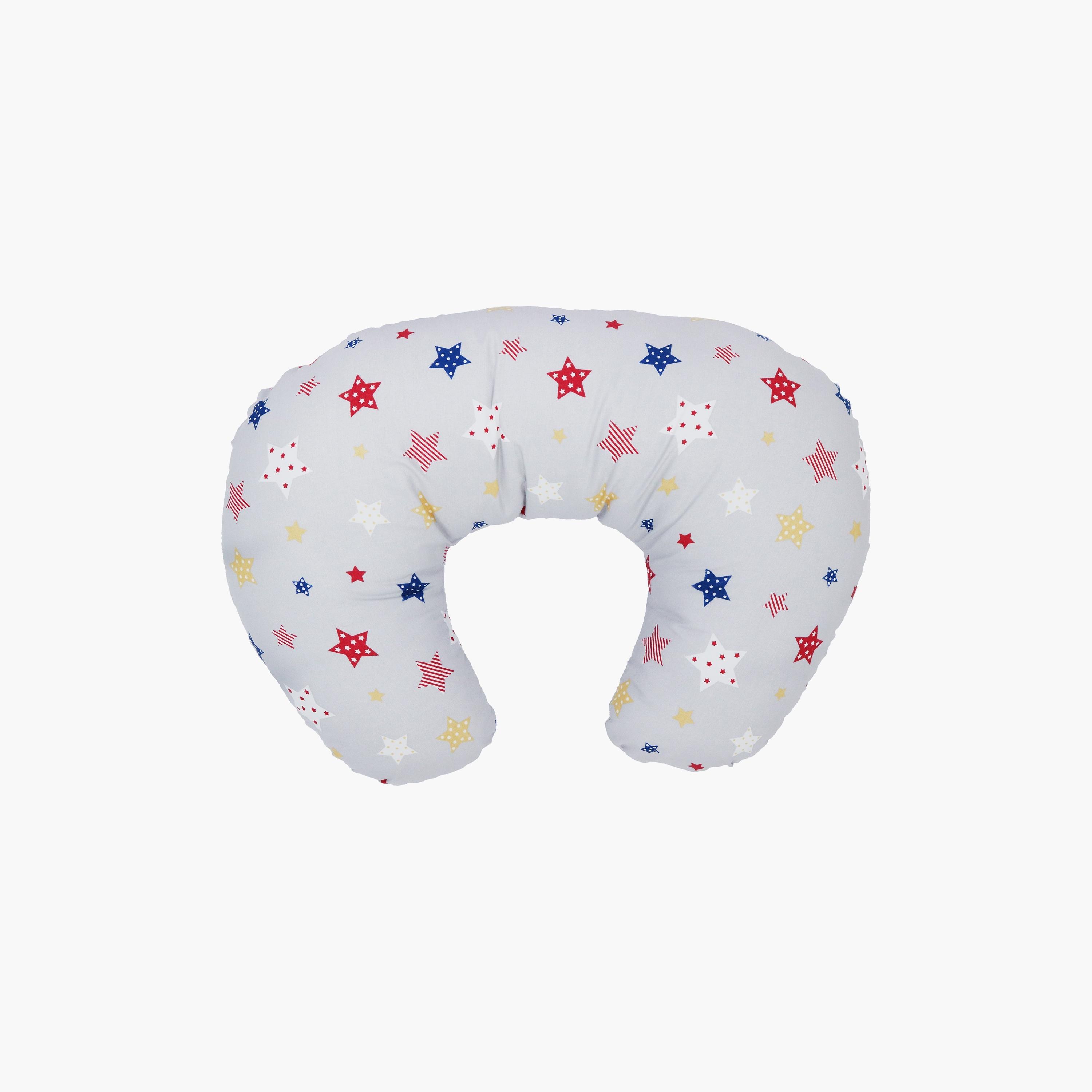 Little Angel Tummy Time Nursing Pillow, Star, Grey-baby-nursery-babybedding-image-2