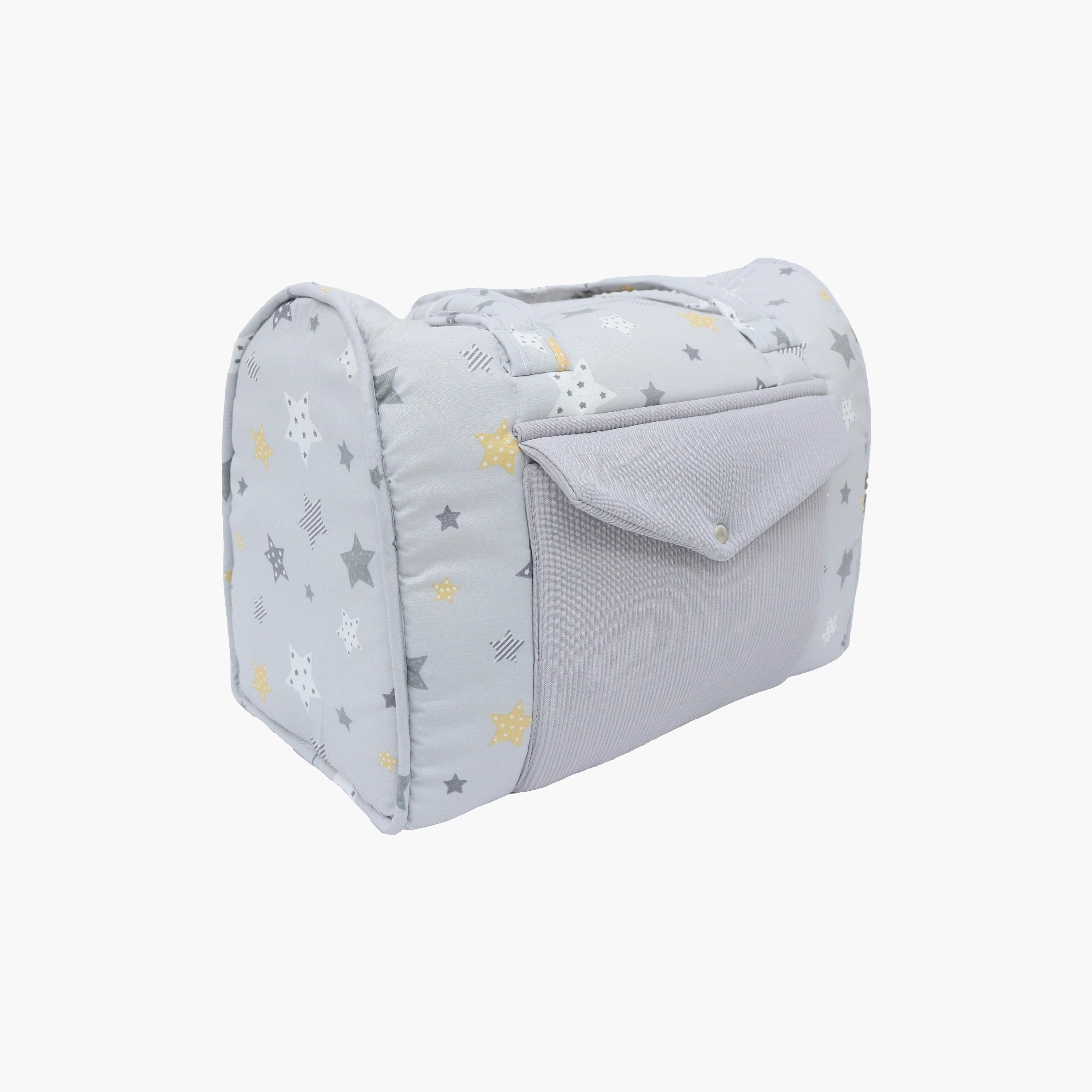 مهد حمل أطفال مع حقيبة حفاضات من نايت آنجل، نجمة، رمادي-baby-nursery-furniture-cribsandbeds-bassinets-image-3